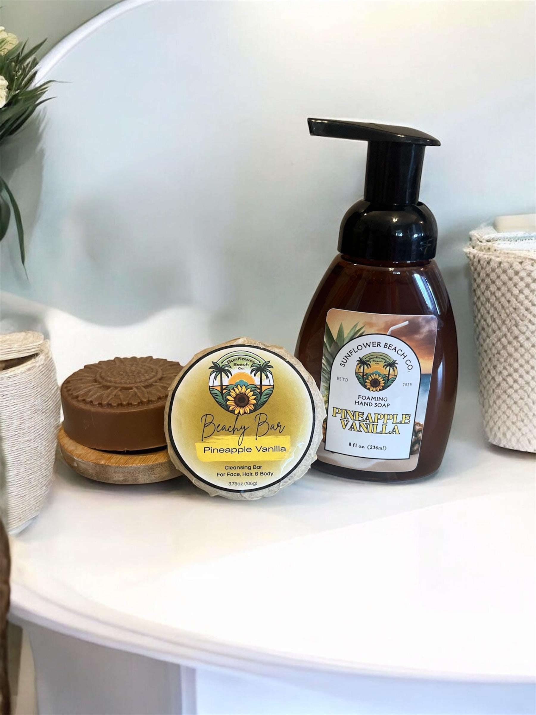 Pineapple Vanilla - Foaming Hand Soap - All Natural Bathroom Soap With Essential Oils