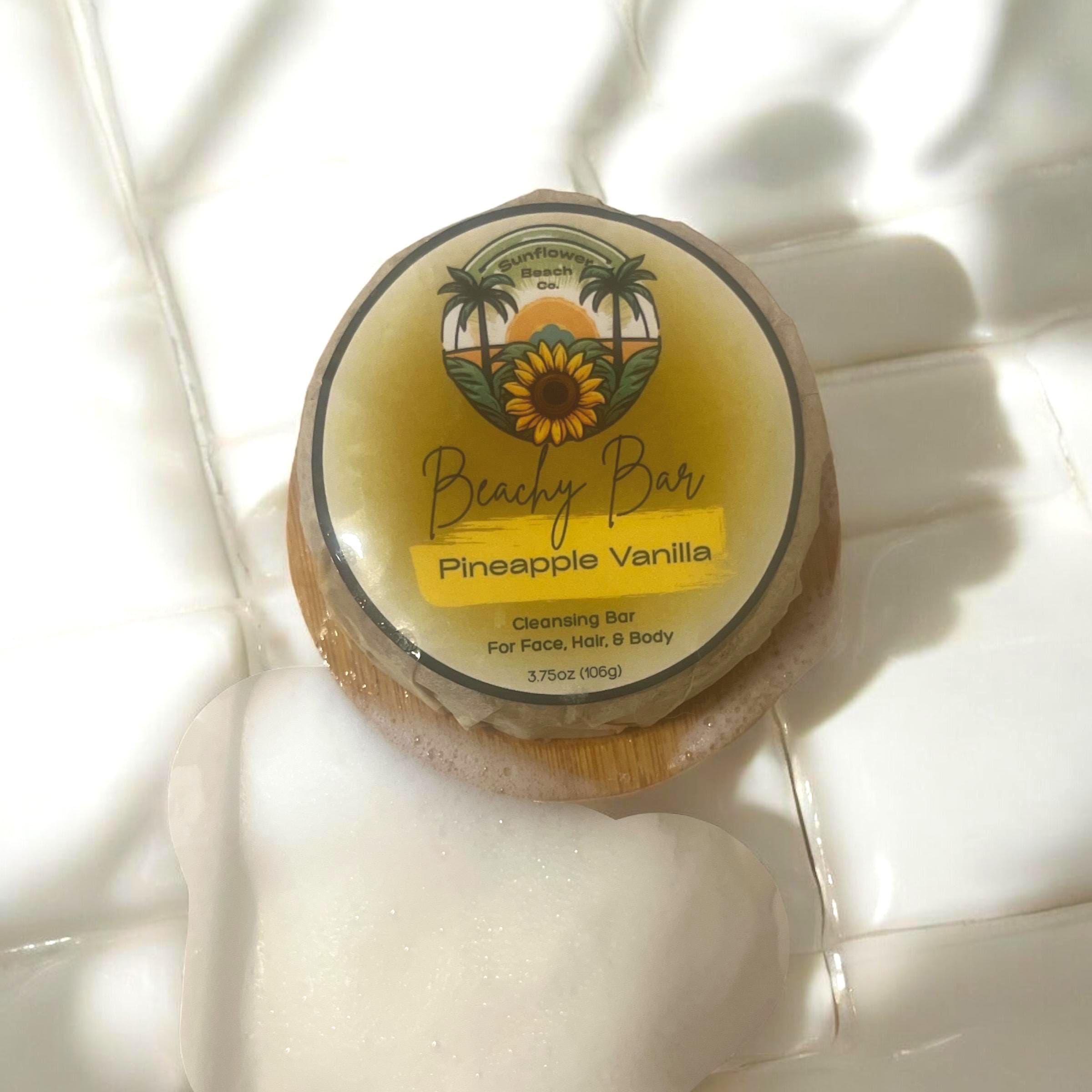 Homemade Soap - Pineapple Vanilla - 3 in 1 - Face, Hair, Body - Beachy Bar Soap