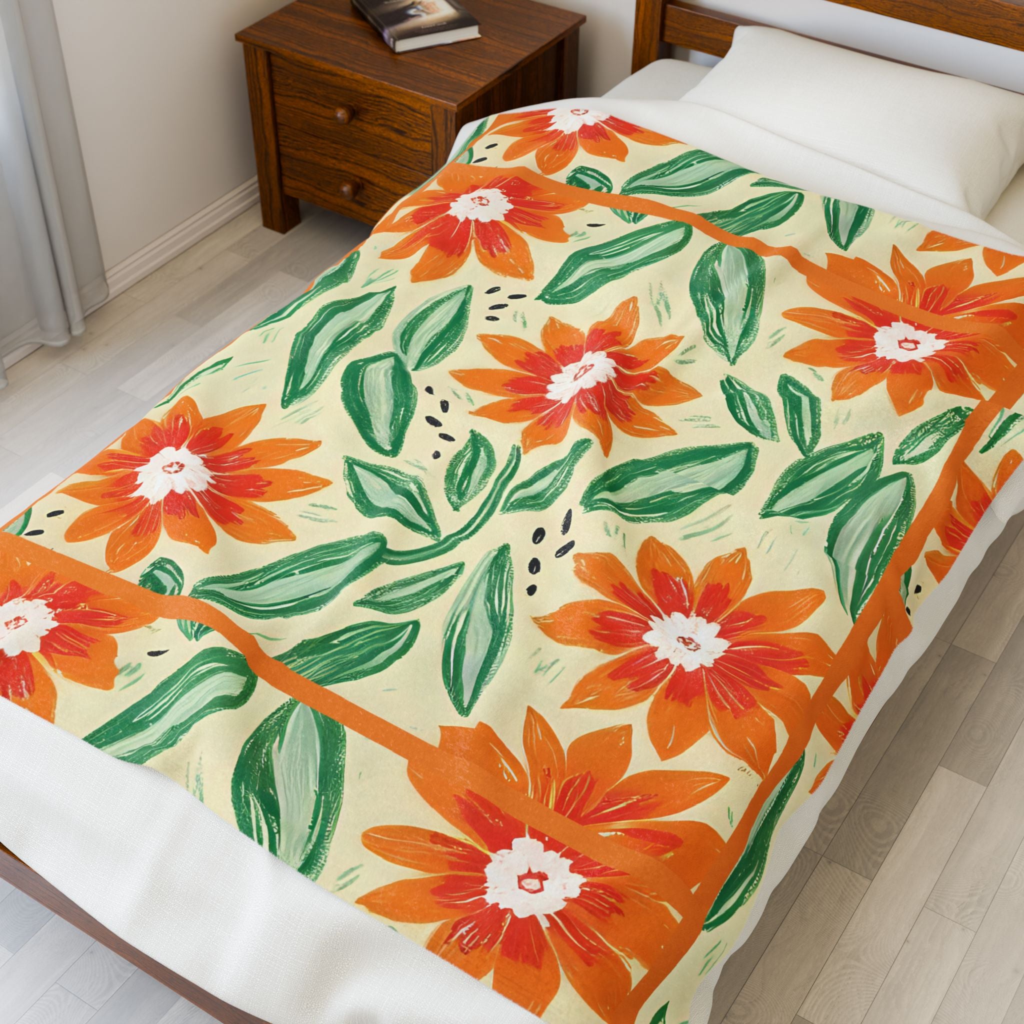 Sunflower Bright Cozy Throw Blanket - Warm Floral Fleece Bedding, Beach Picnic Blanket, Home Decor Accent, Extra Soft Couch Cover, Floral
