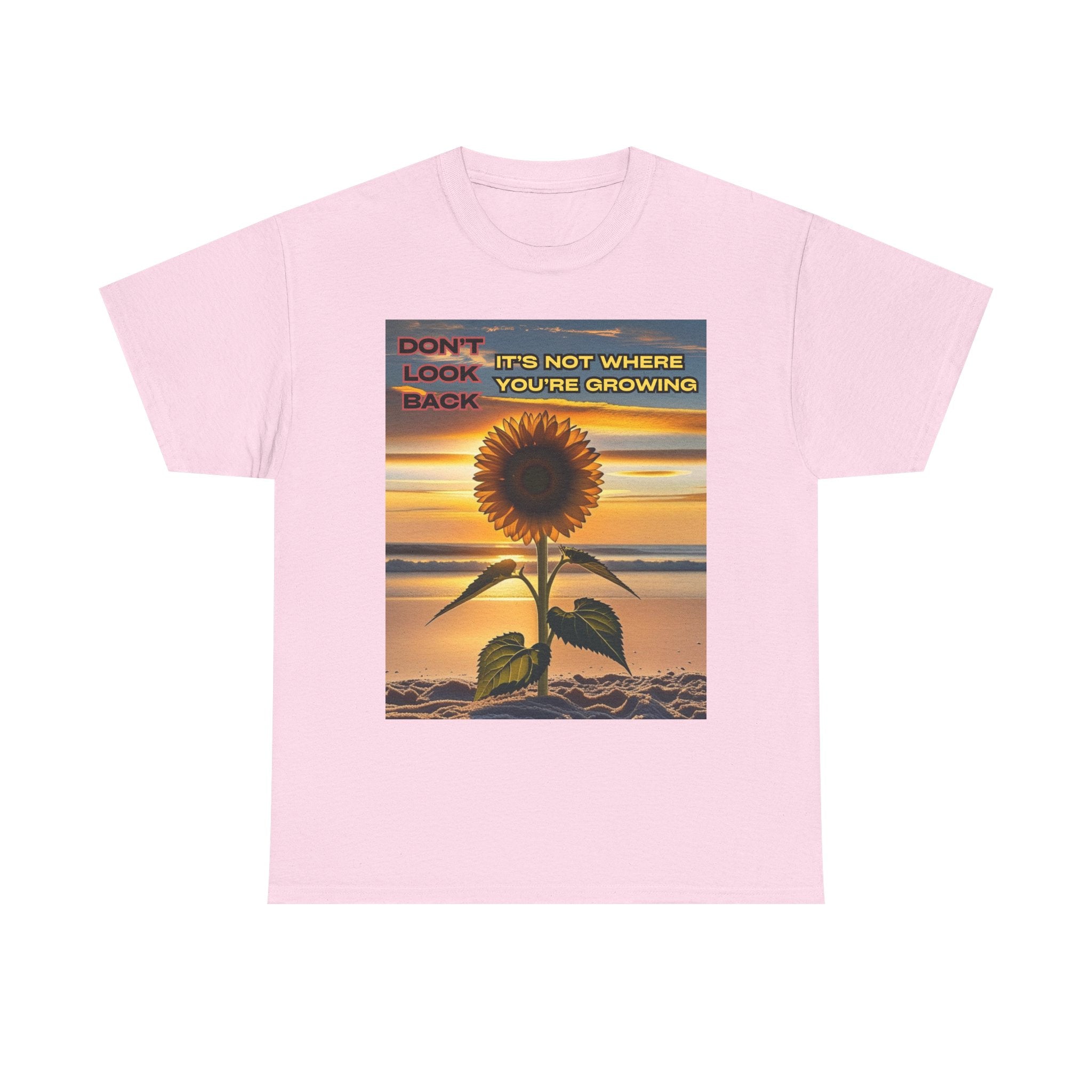 Inspirational Sunflower Tshirt, Focus On Your Growth Tee, Positive Vibes Shirt, Motivational Flower Top, Unisex Graphic Tee