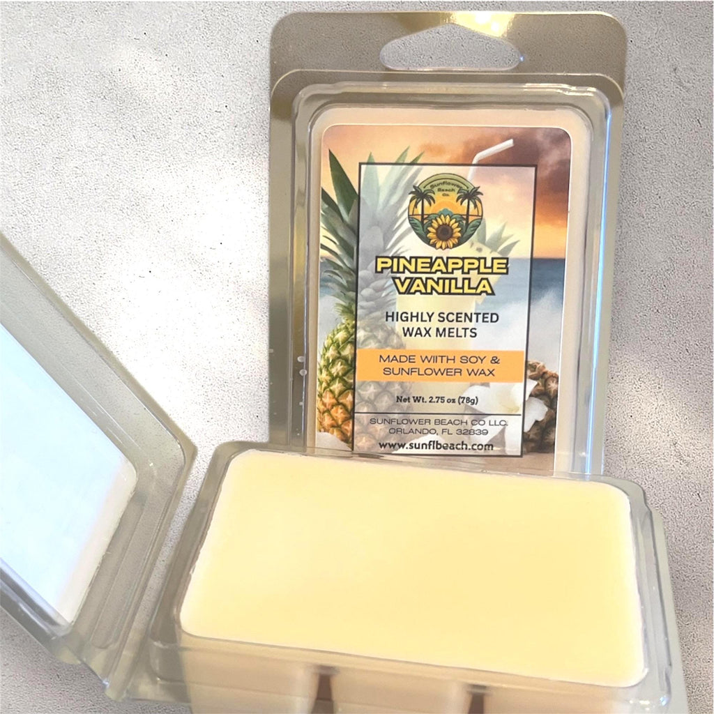 Pineapple Vanilla - Scented Wax Melts -Soy Wax Melts - Sunflower Wax - Handmade