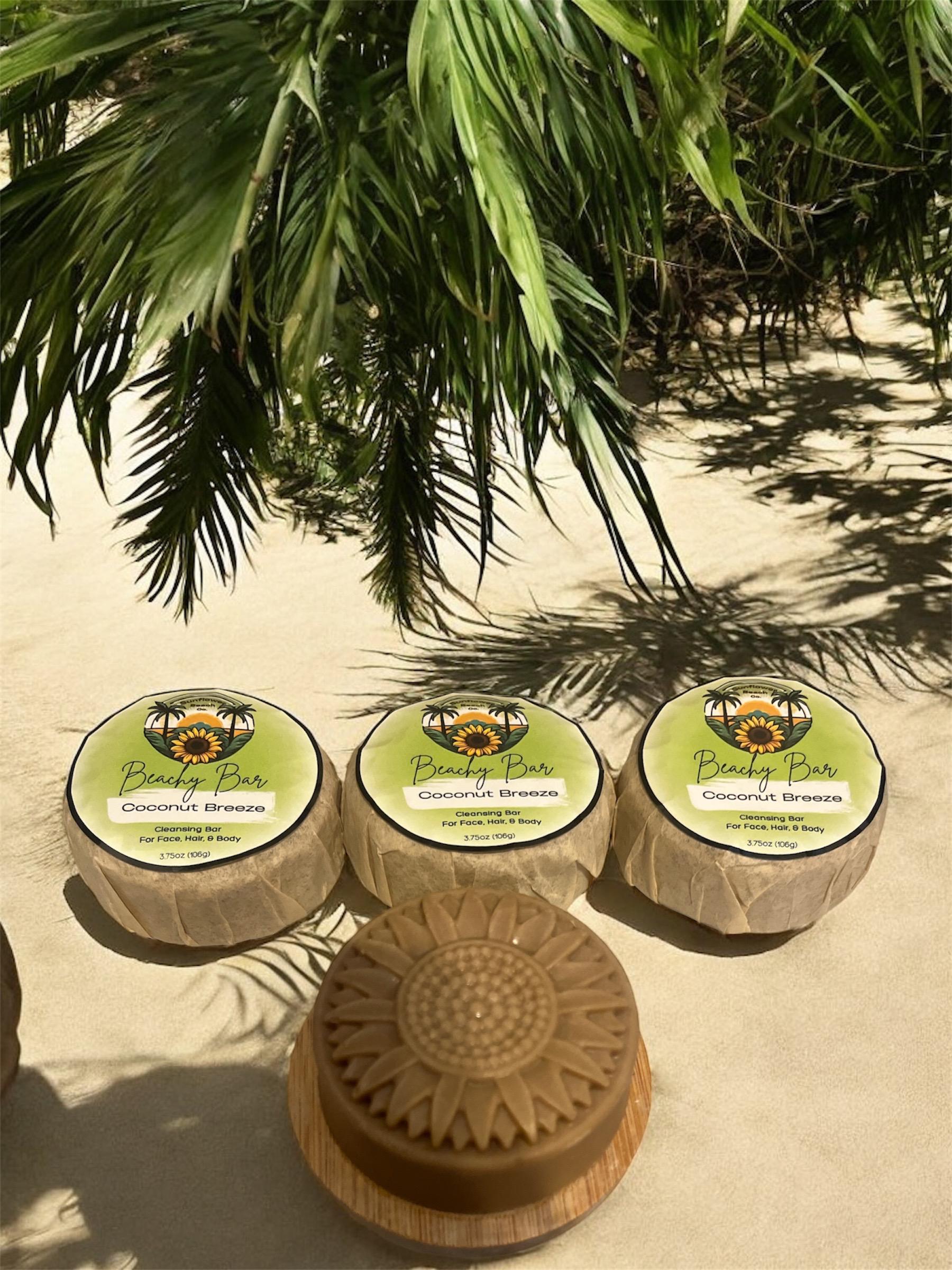 Homemade Soap - Coconut Breeze - 3 in 1 - Face, Hair, Body Wash - Beachy Bar