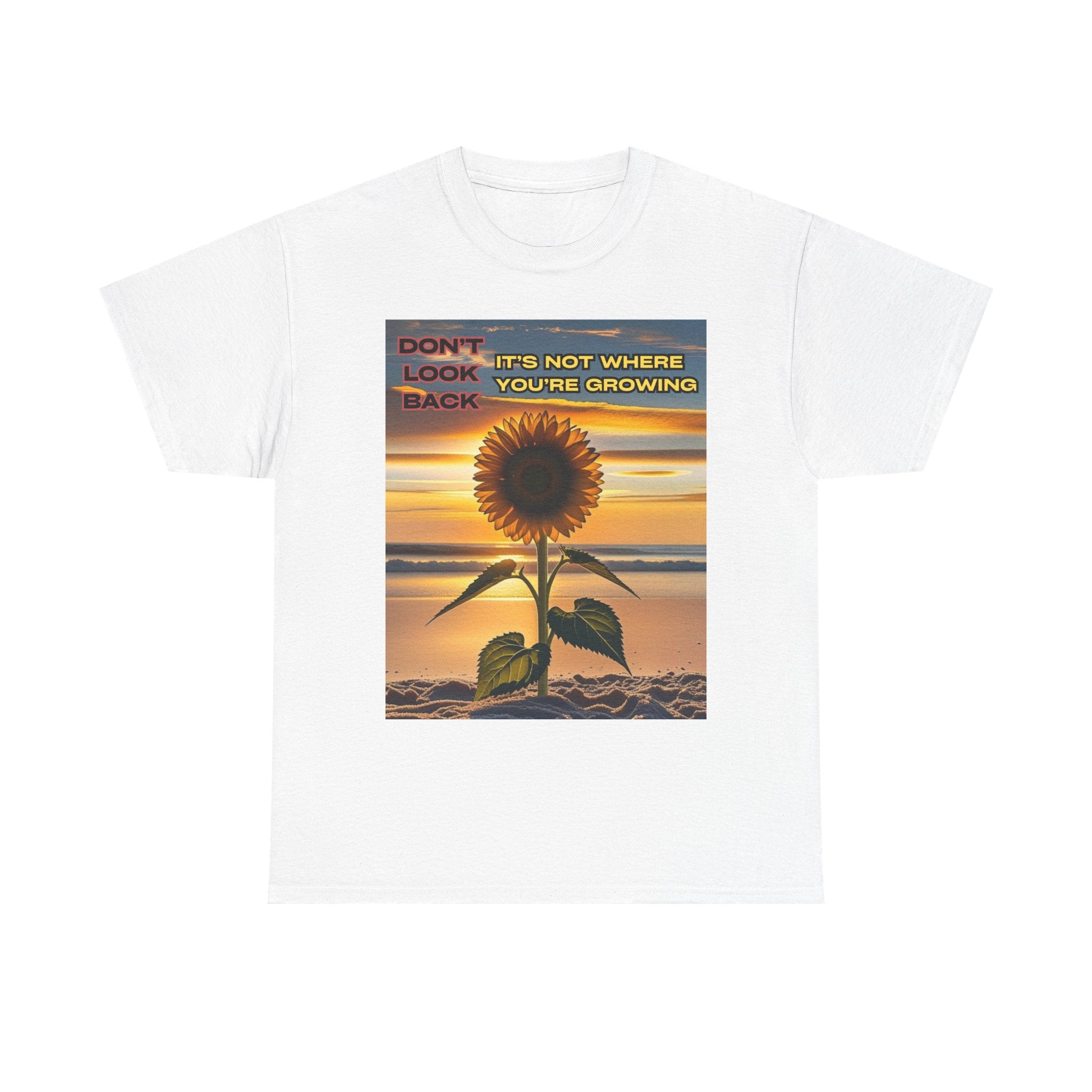 Inspirational Sunflower Tshirt, Focus On Your Growth Tee, Positive Vibes Shirt, Motivational Flower Top, Unisex Graphic Tee