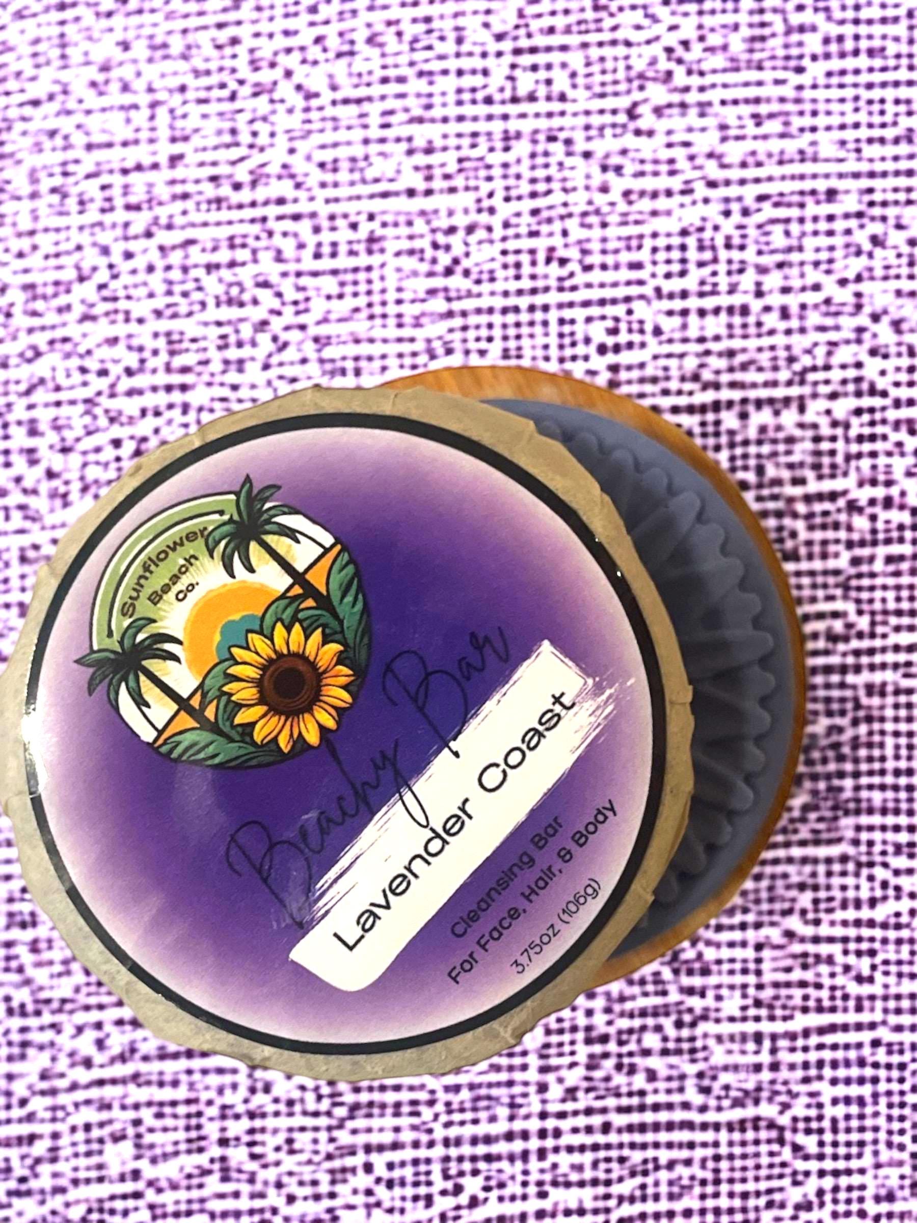 Handmade Soap - Lavender Coast - 3 in 1 - Beachy Bar - Face, Hair, & Body Cleansing Bar