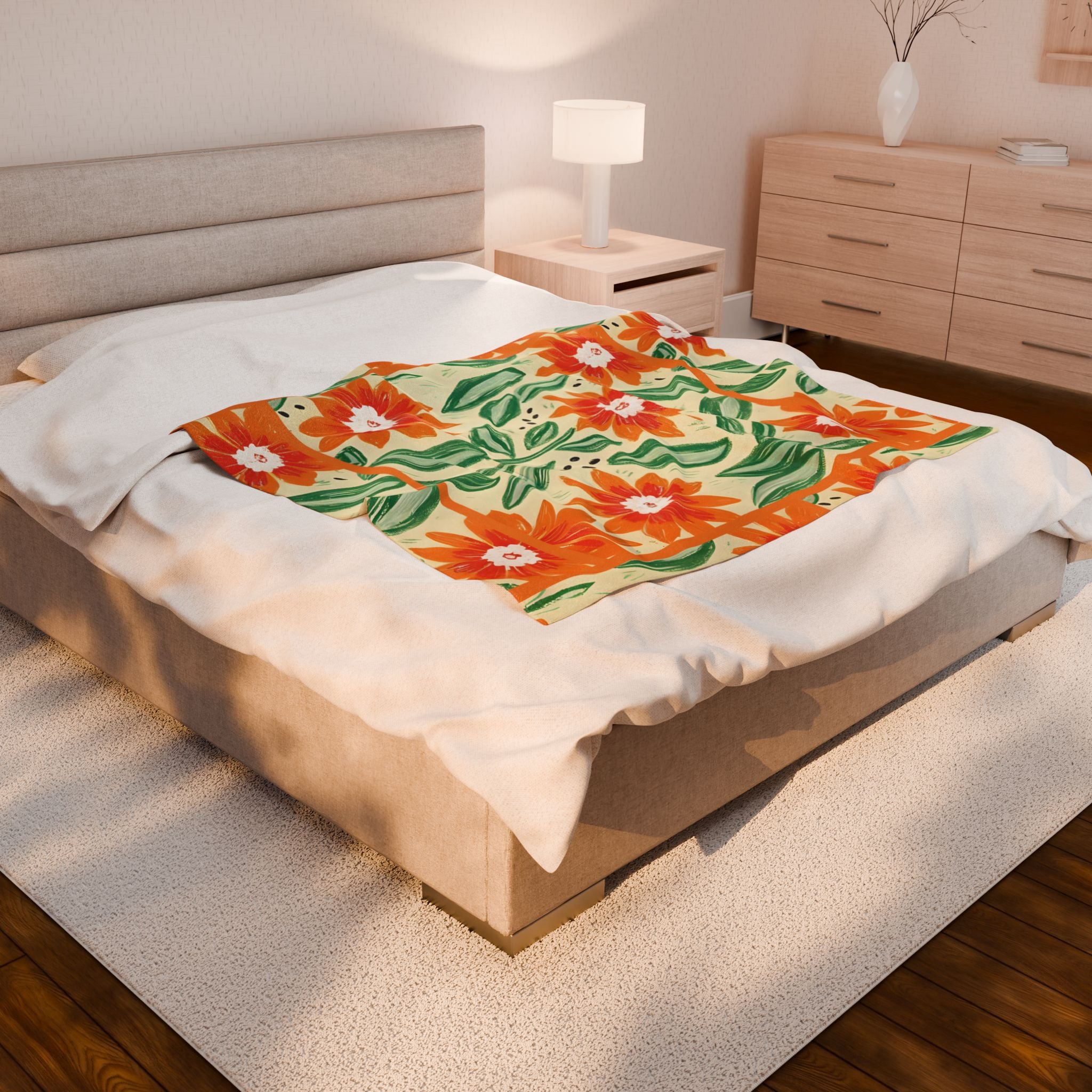 Sunflower Bright Cozy Throw Blanket - Warm Floral Fleece Bedding, Beach Picnic Blanket, Home Decor Accent, Extra Soft Couch Cover, Floral