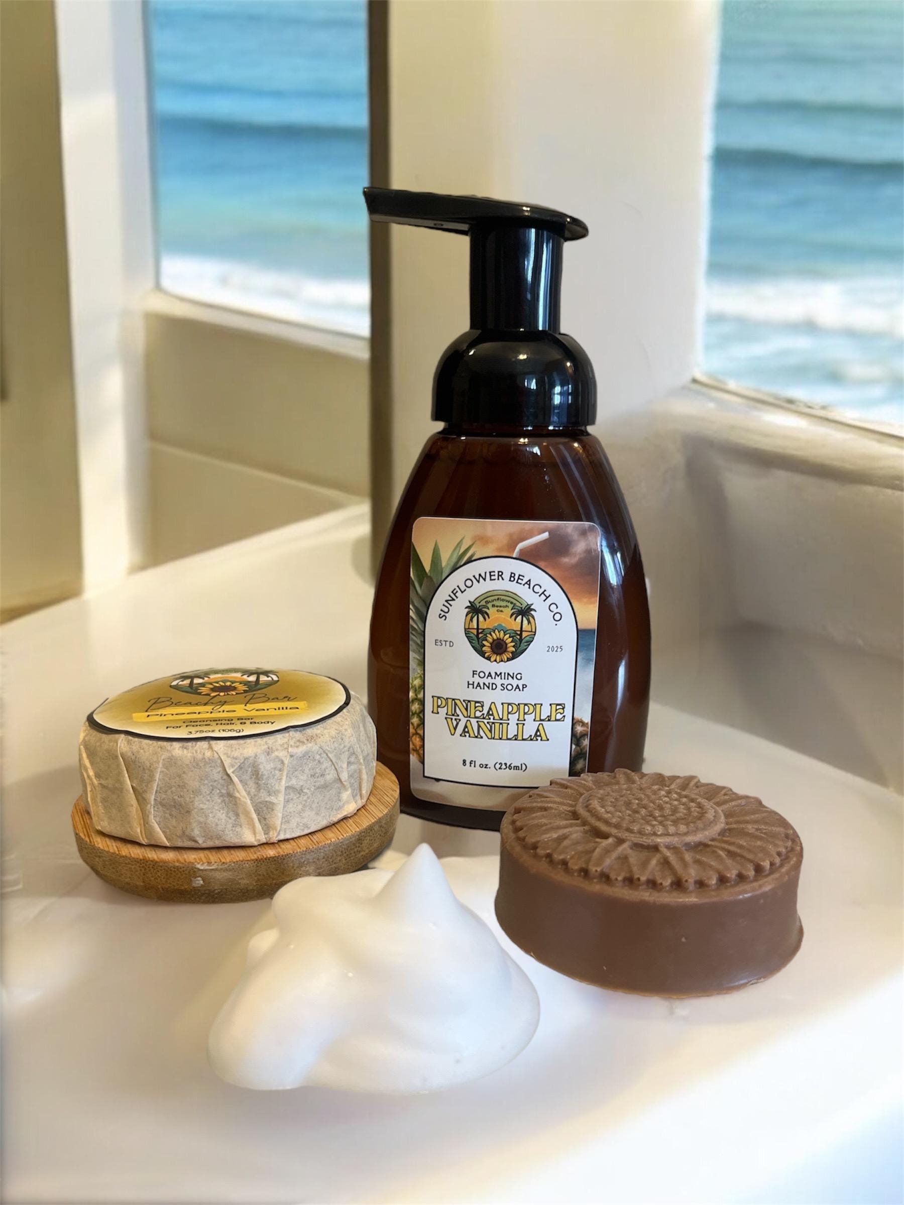 Homemade Soap - Pineapple Vanilla - 3 in 1 - Face, Hair, Body - Beachy Bar Soap