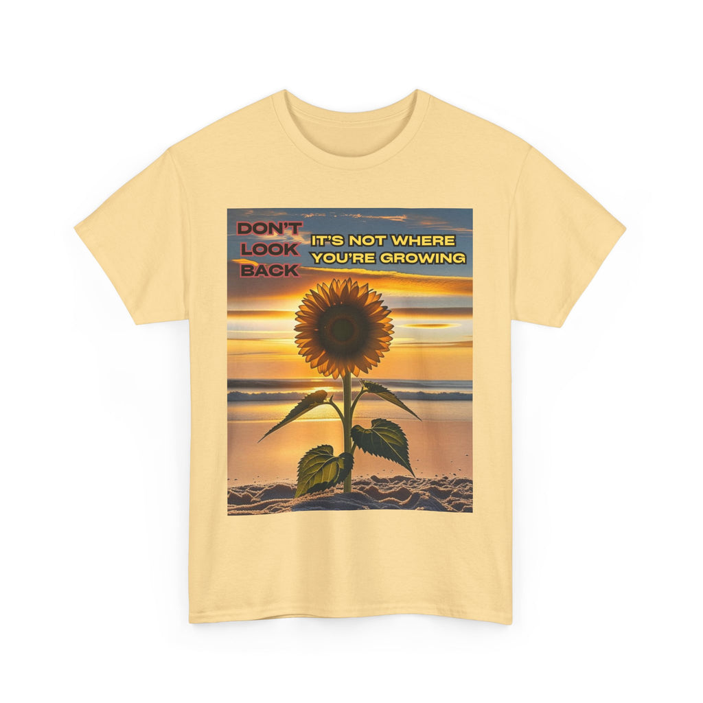Inspirational Sunflower Tshirt, Focus On Your Growth Tee, Positive Vibes Shirt, Motivational Flower Top, Unisex Graphic Tee