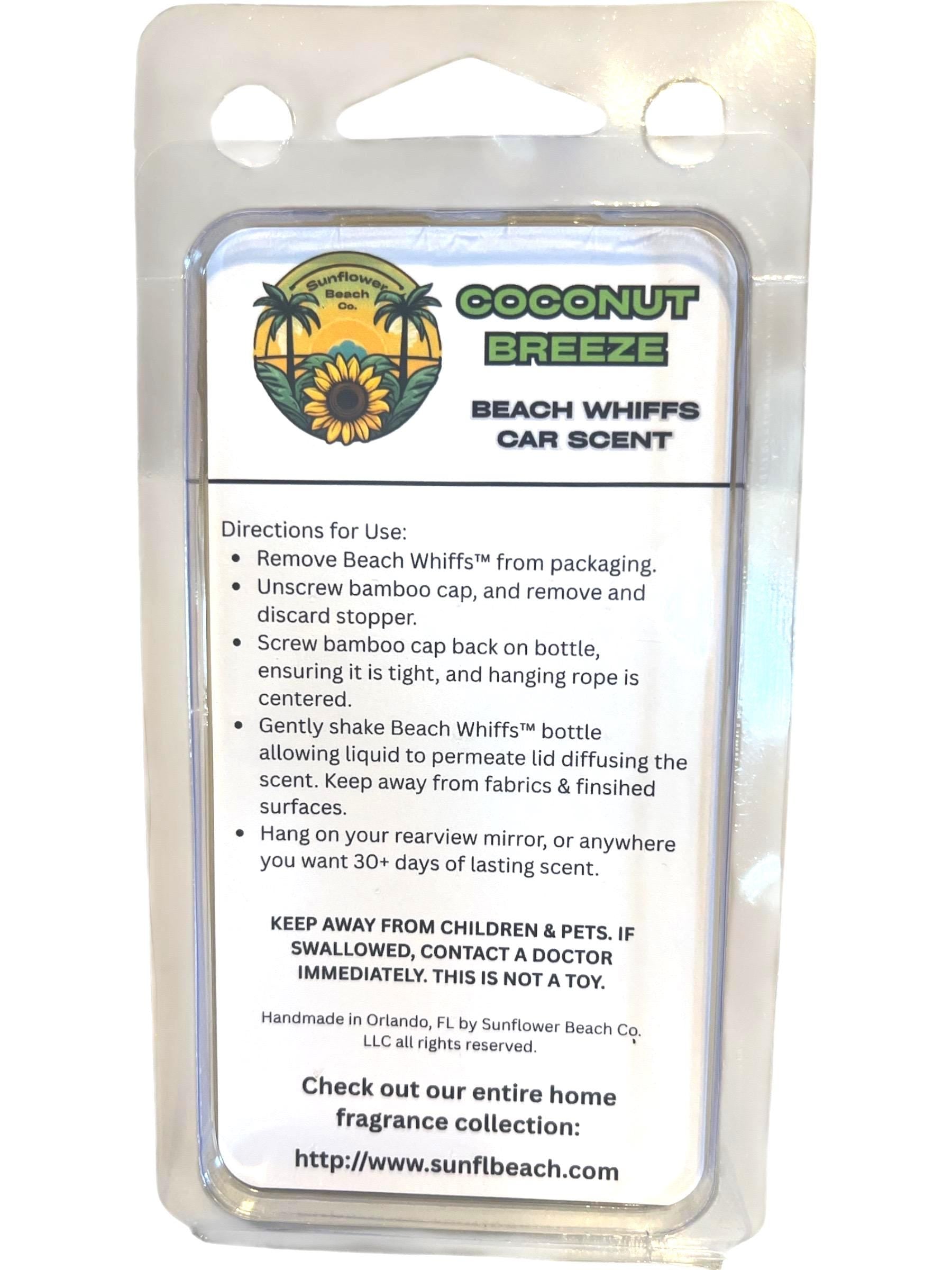 Car Air Freshener - Coconut Breeze - Beach Whiffs™