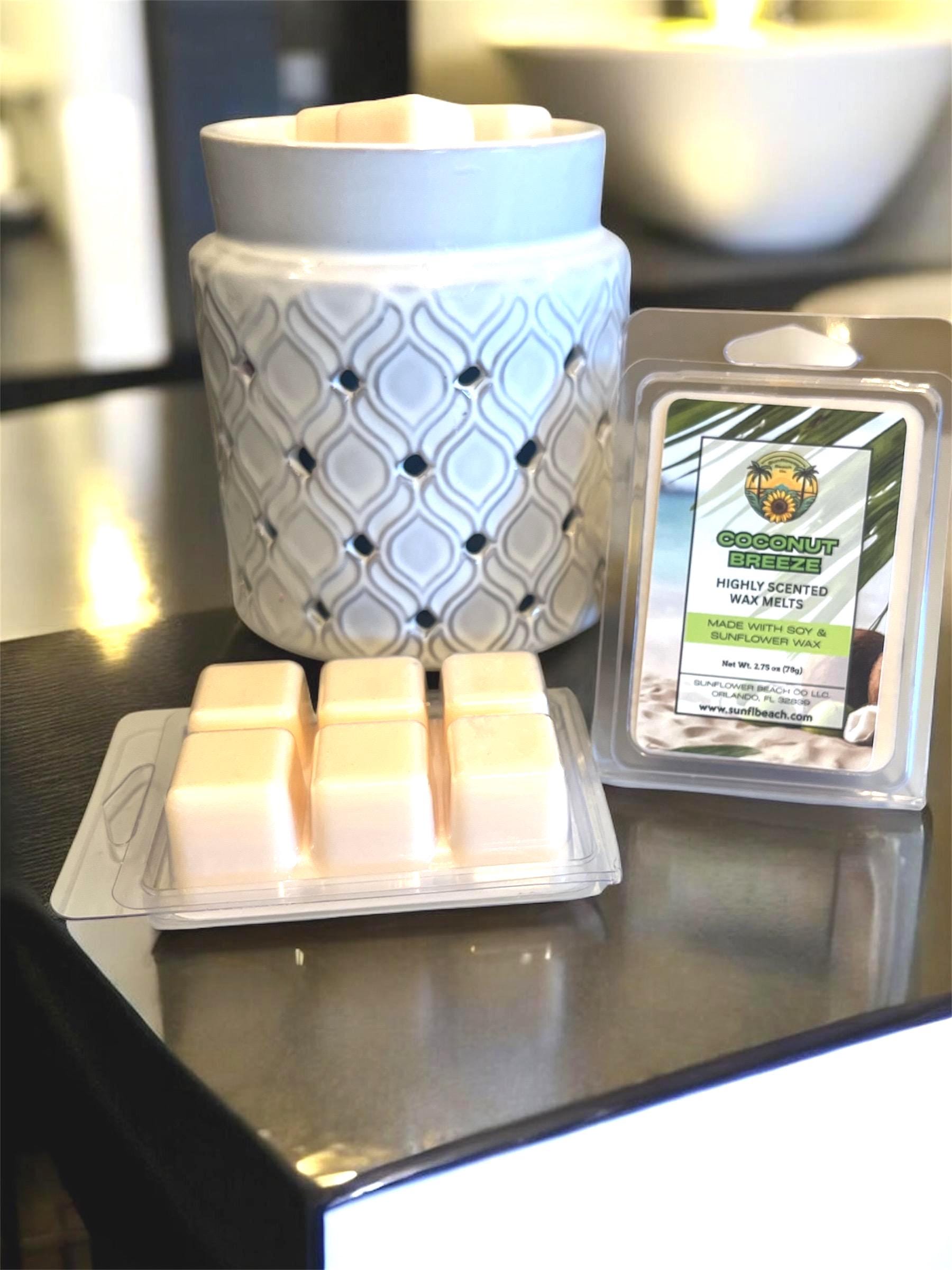 Scented Wax Melts,  - Coconut Breeze - Soy & Sunflower Wax - Handmade Wax Tarts