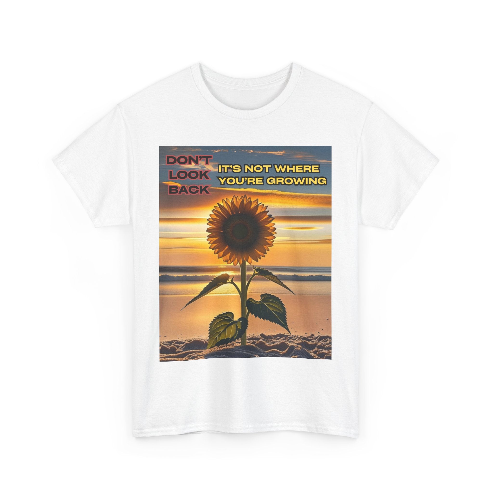 Inspirational Sunflower Tshirt, Focus On Your Growth Tee, Positive Vibes Shirt, Motivational Flower Top, Unisex Graphic Tee