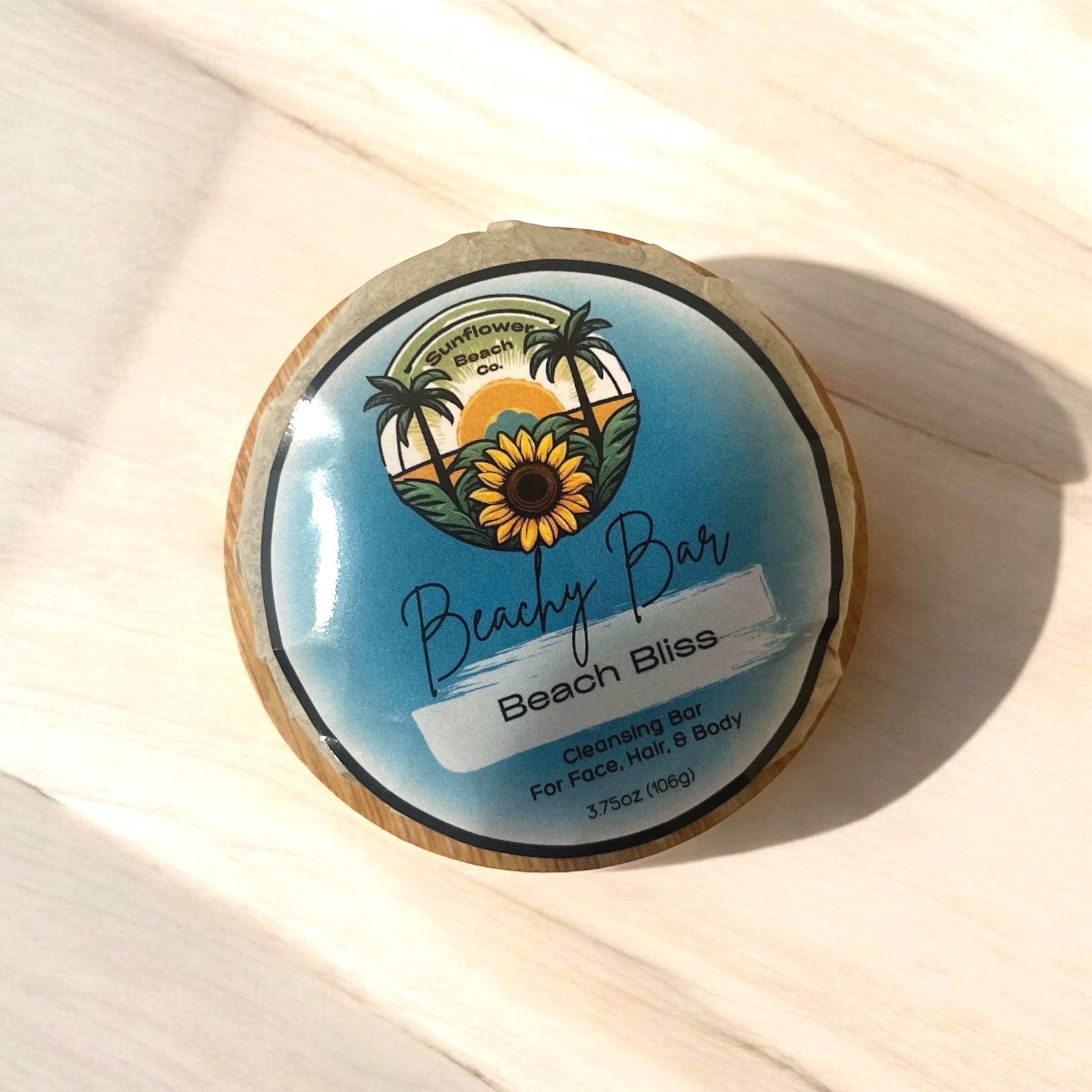 Homemade Soap - Beach Bliss - 3 in 1 Cleanser - Beachy Bar - Cleansing Bar For Face, Hair & Body