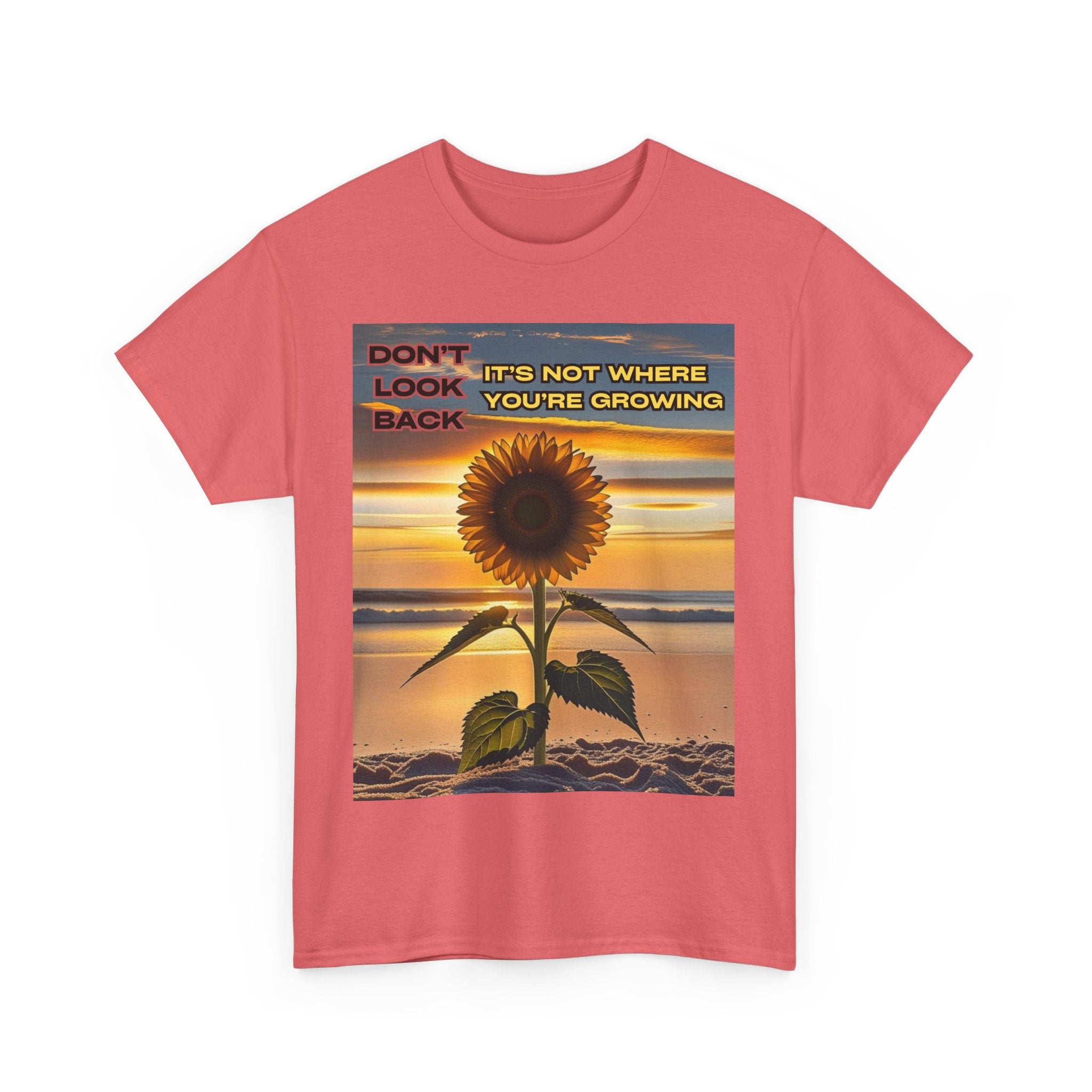 Inspirational Sunflower Tshirt, Focus On Your Growth Tee, Positive Vibes Shirt, Motivational Flower Top, Unisex Graphic Tee