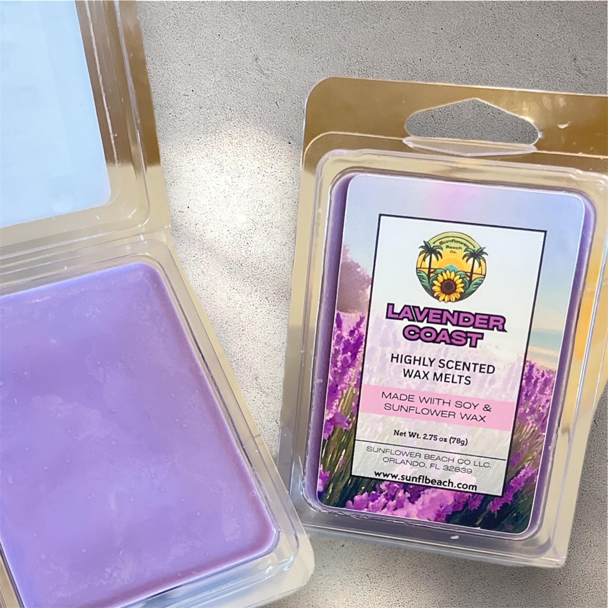 Lavender Coast - Scented Wax Melts- Soy Wax Melts - Sunflower Wax, Handmade