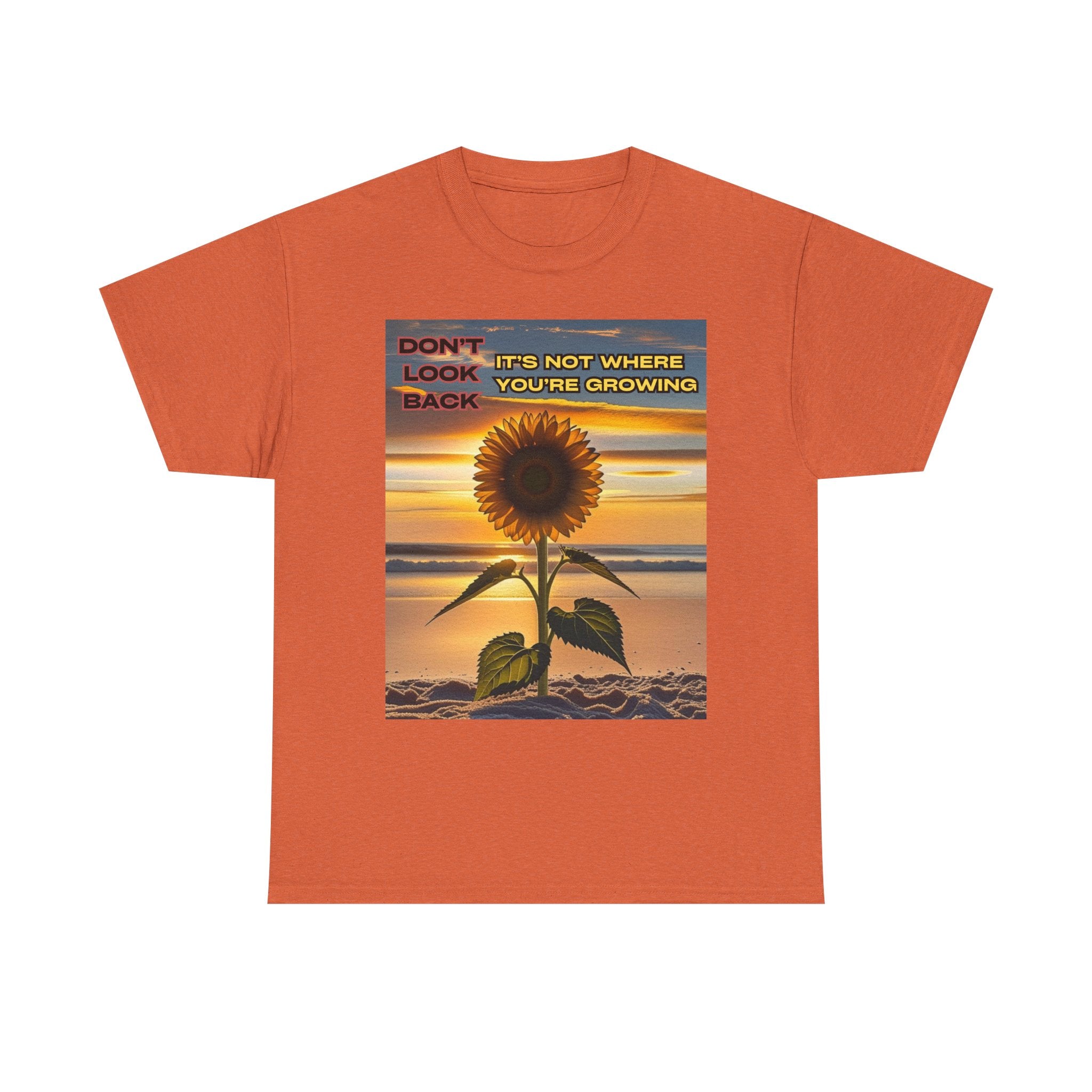 Inspirational Sunflower Tshirt, Focus On Your Growth Tee, Positive Vibes Shirt, Motivational Flower Top, Unisex Graphic Tee