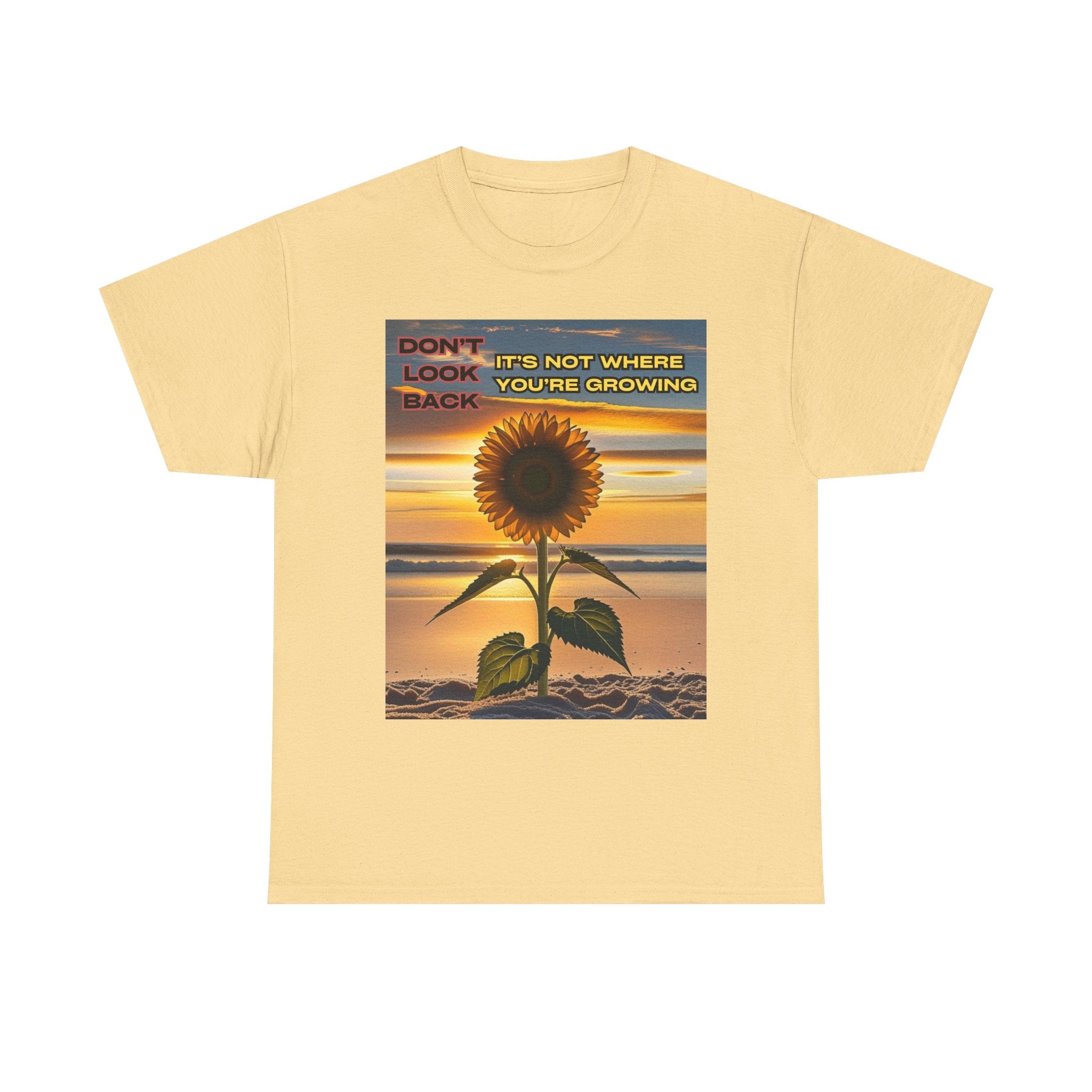 Inspirational Sunflower Tshirt, Focus On Your Growth Tee, Positive Vibes Shirt, Motivational Flower Top, Unisex Graphic Tee