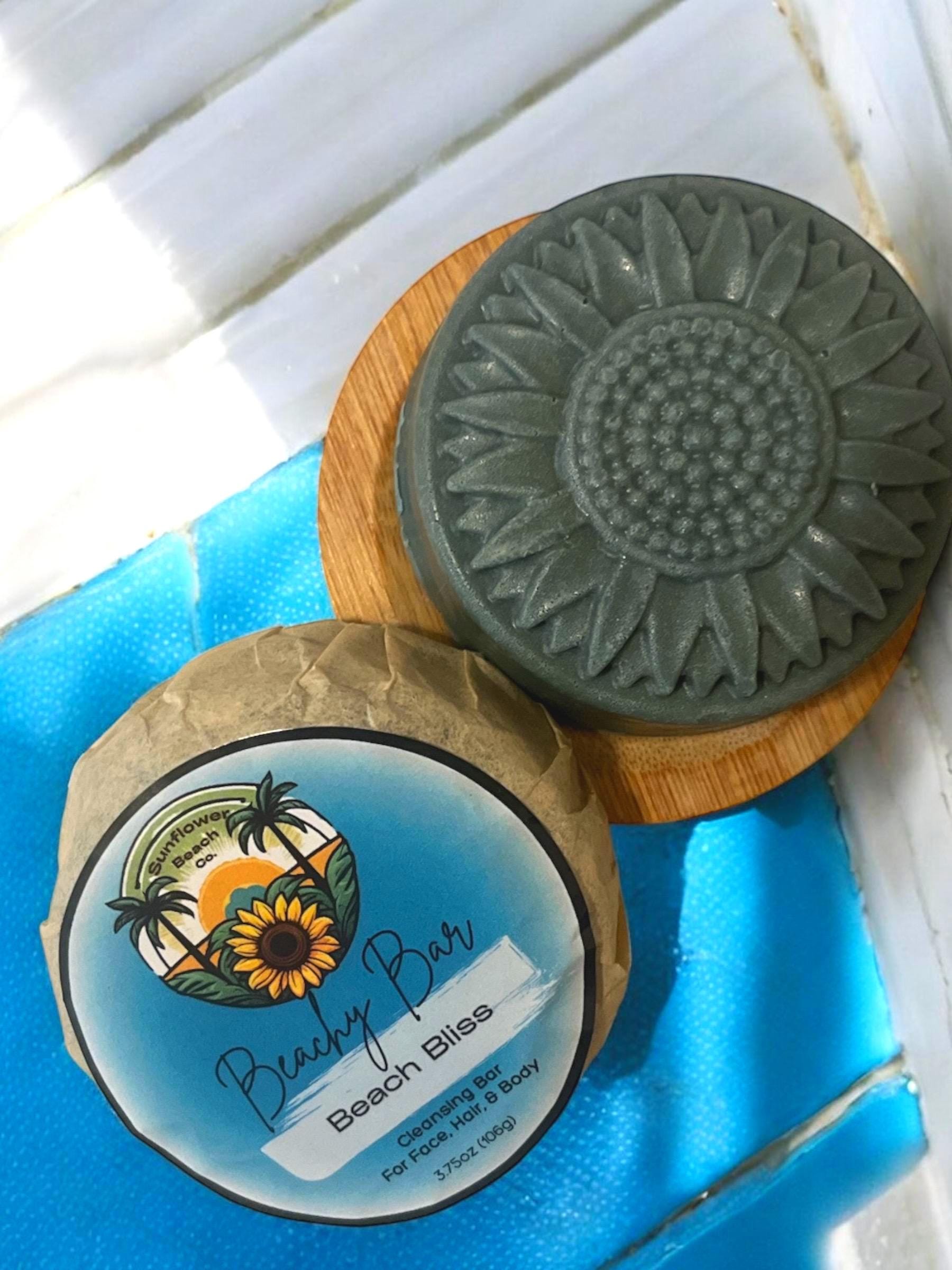Homemade Soap - Beach Bliss - 3 in 1 Cleanser - Beachy Bar - Cleansing Bar For Face, Hair & Body