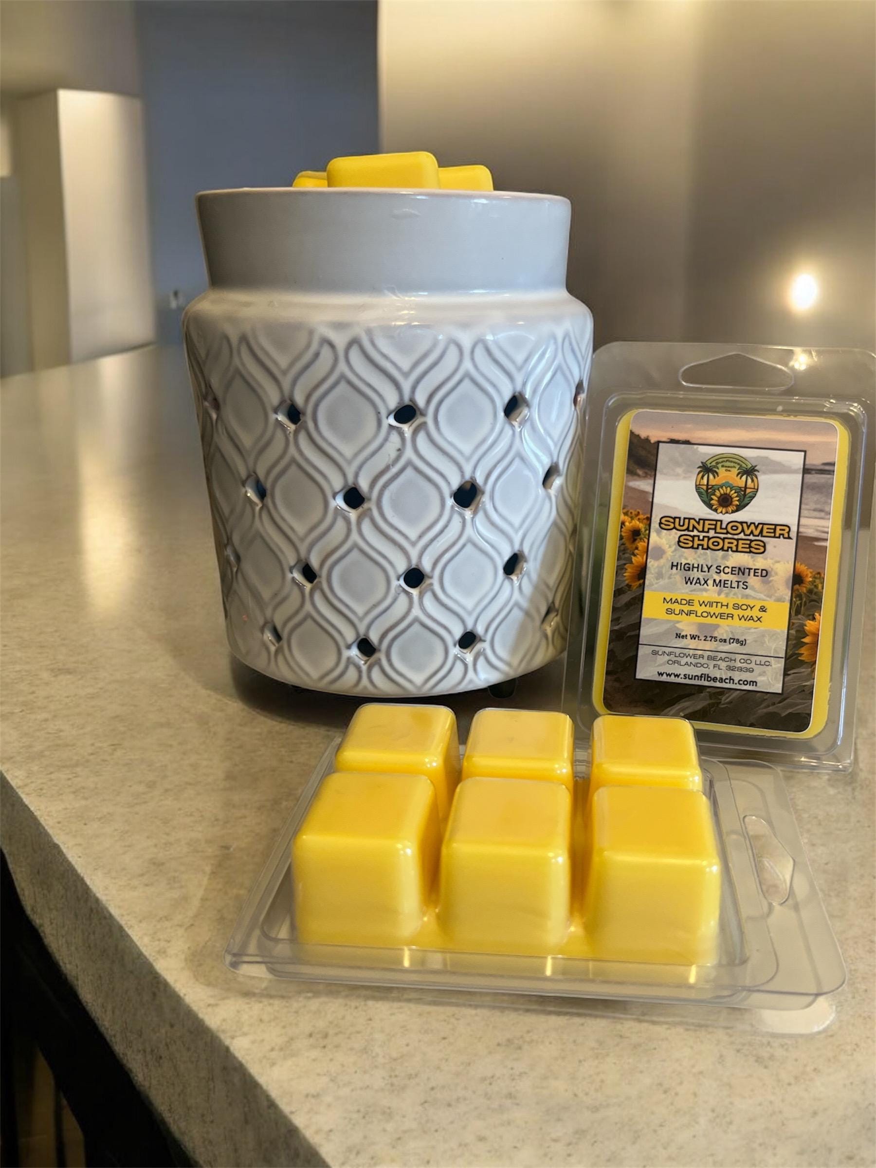 Sunflower Shores - Scented Wax Melts- Soy Wax Melts, Sunflower Wax, Handmade , Home Fragrance, Wax Tart, Wax Tarts, Candle Wax Melts