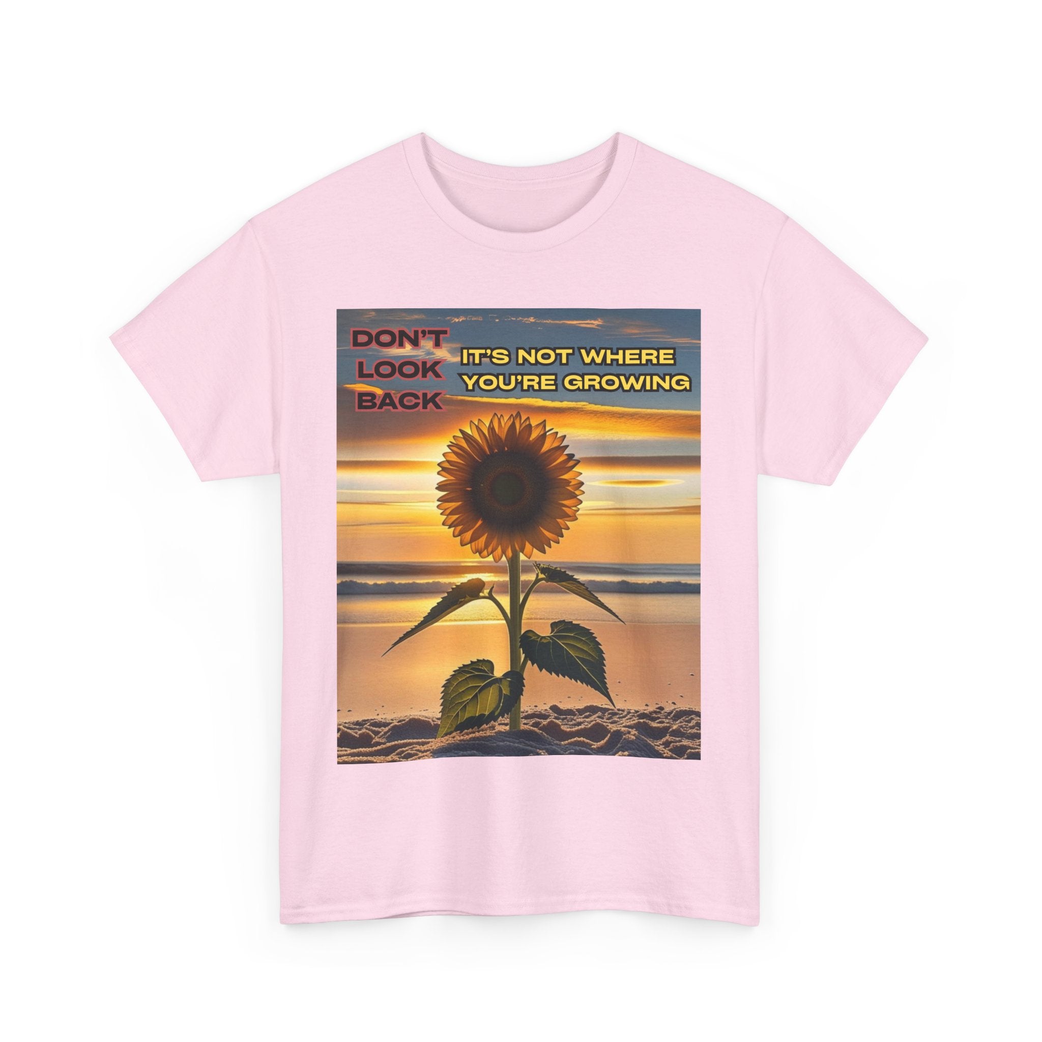 Inspirational Sunflower Tshirt, Focus On Your Growth Tee, Positive Vibes Shirt, Motivational Flower Top, Unisex Graphic Tee