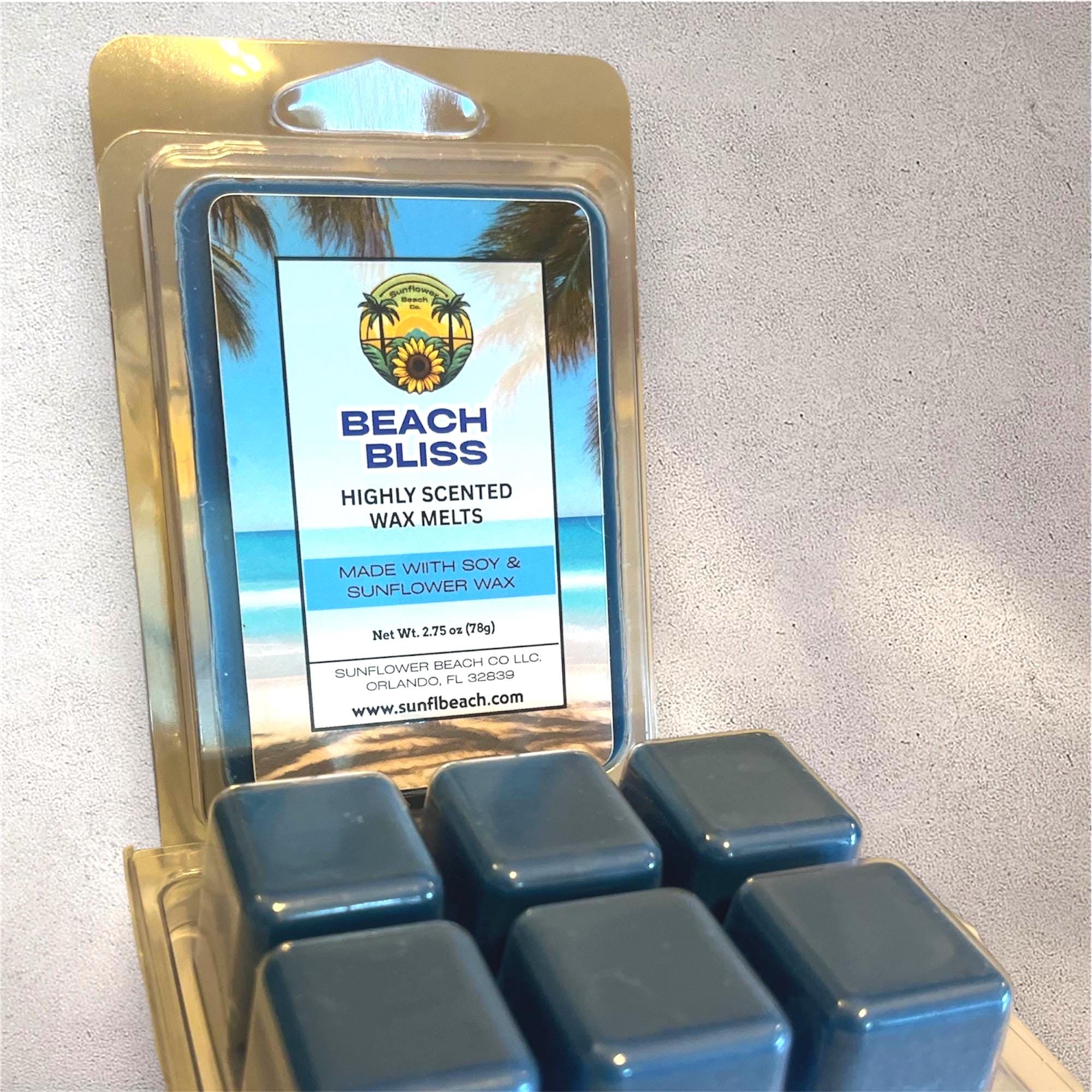 Beach Bliss - Scented Wax Mels -  Soy & Sunflower Wax - Handmade Wax Tarts