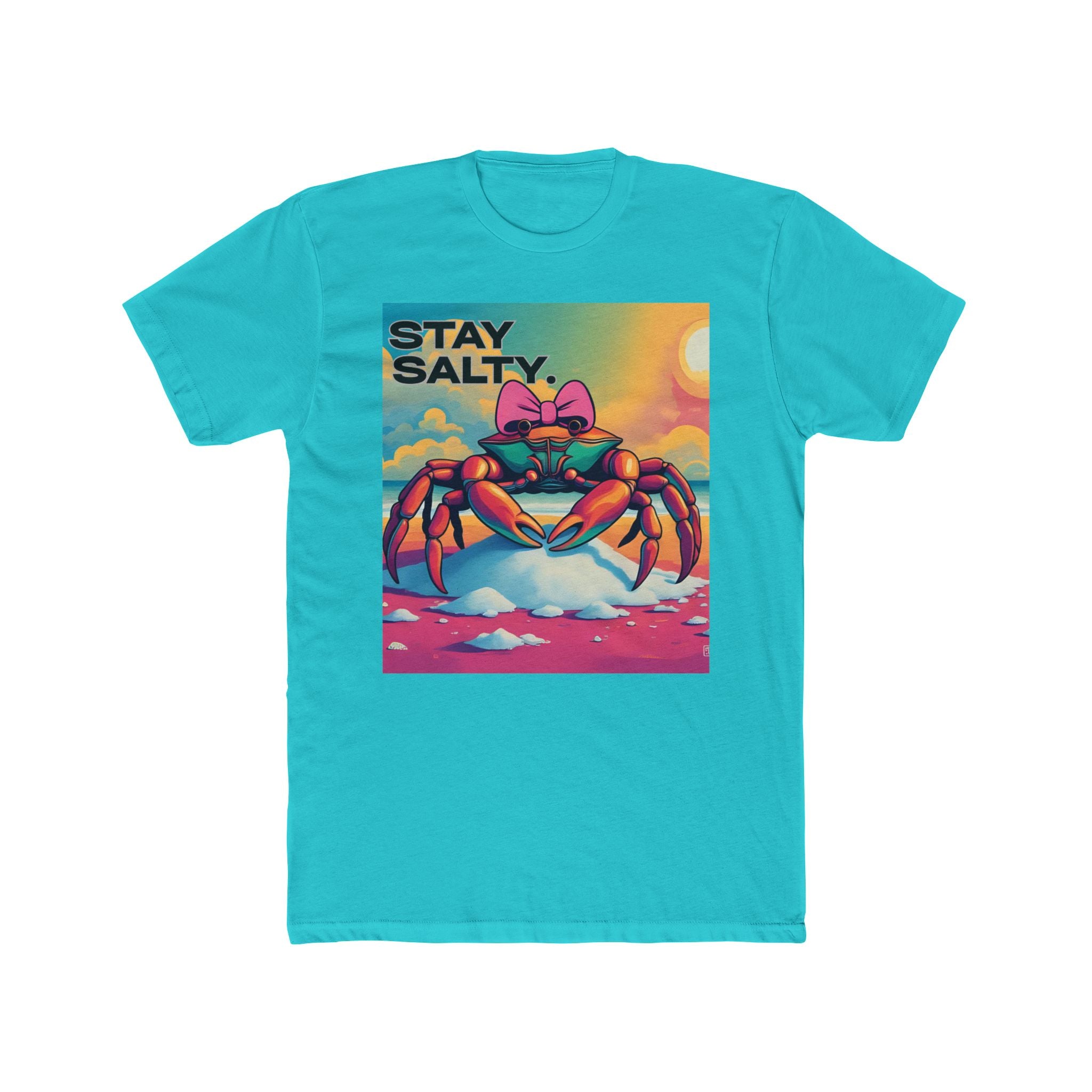 Funny Beach Tshirt Stay Salty Unisex Cotton Crew Tee, Crab Graphic Tee, Summer Vacation Tee, Beach Lover Gift, Coastal Tee