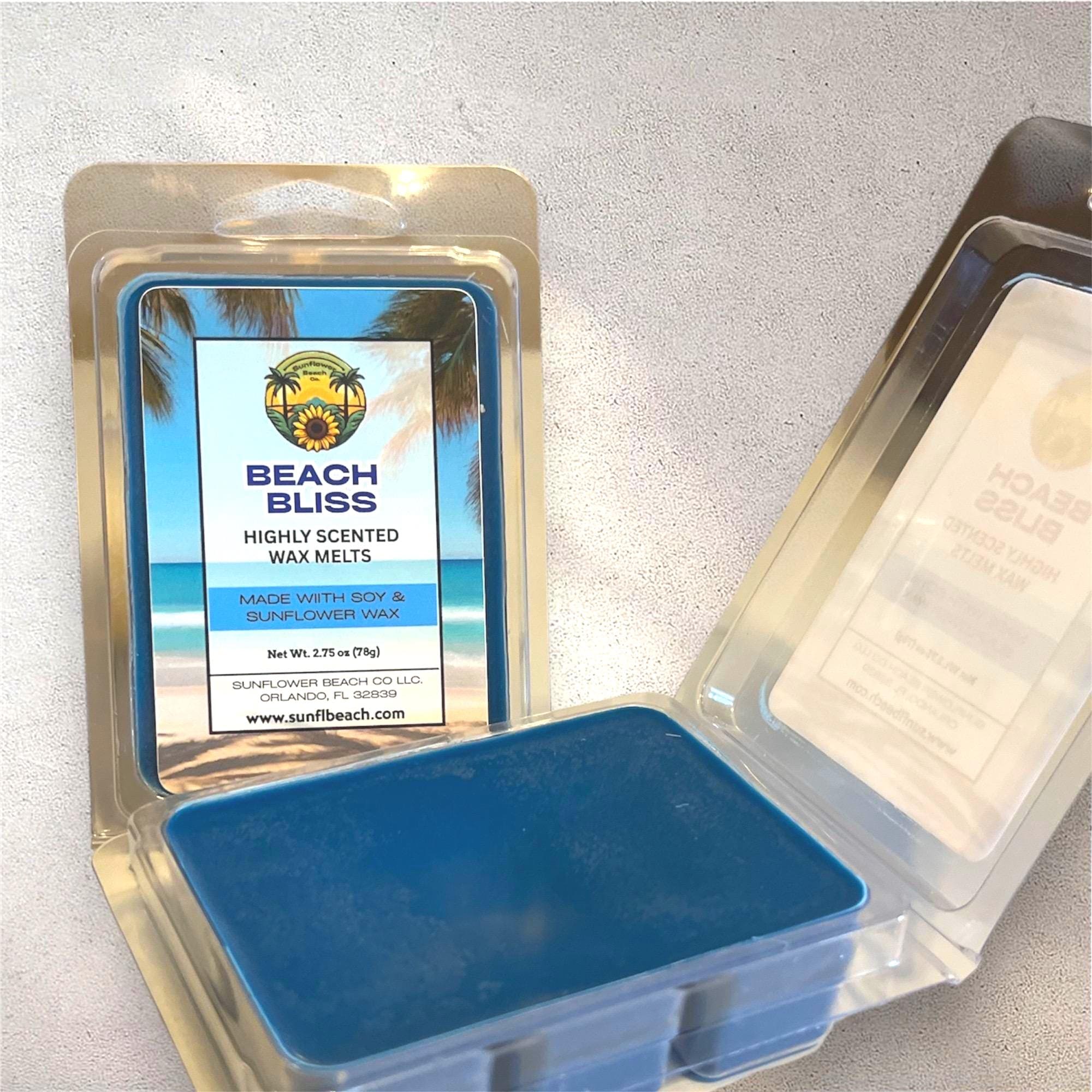 Beach Bliss - Scented Wax Mels -  Soy & Sunflower Wax - Handmade Wax Tarts