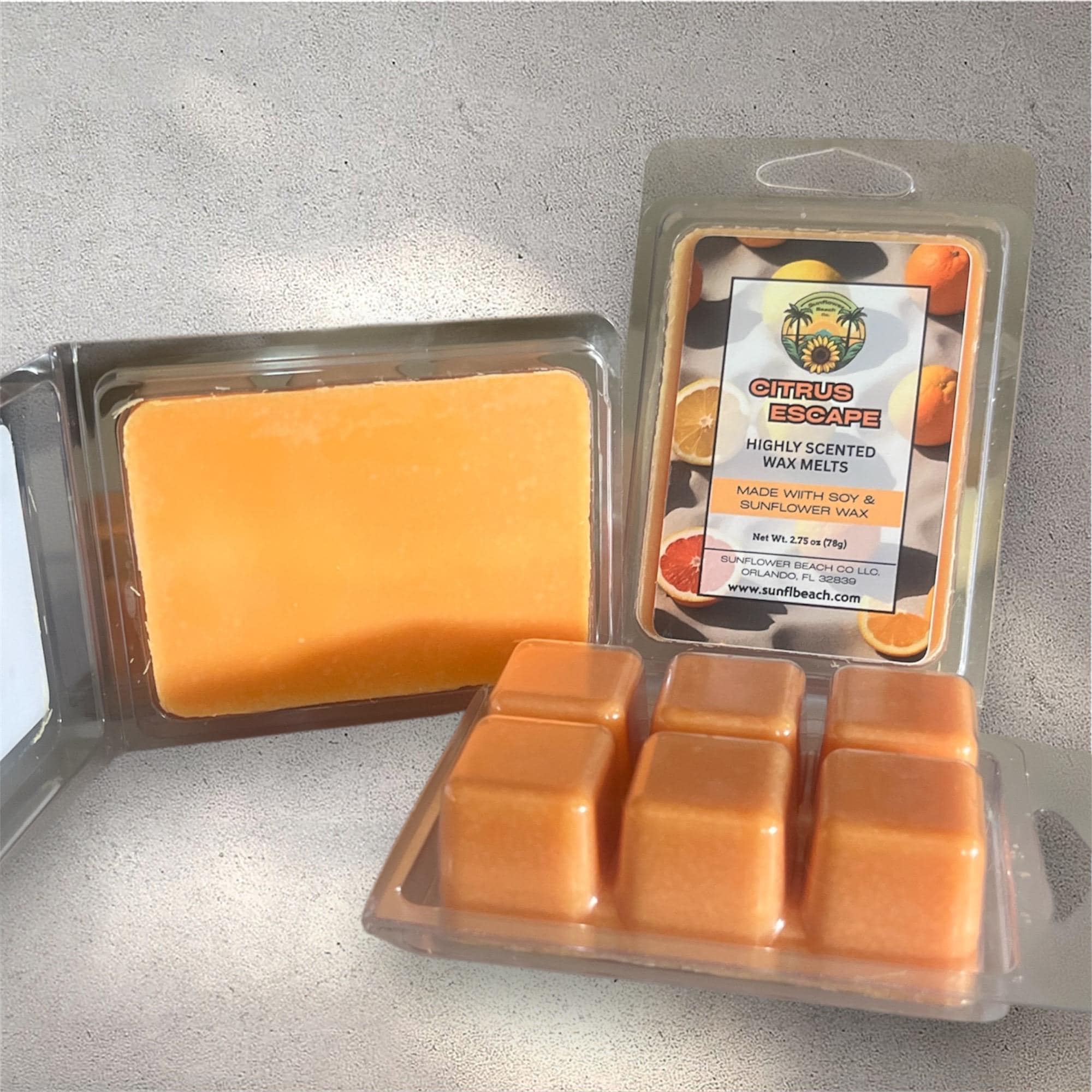 Citrus Escape - Scented Wax Melts - Soy & Sunflower Wax - Handmade & Highy Scented