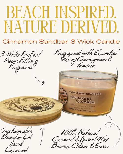 Cinnamon Sandbar - 3 Wick Candle