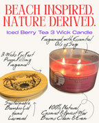 Iced Berry Tea 3 Wick Candle - Fresh, Fruity Scent For Summer- Handmade Candle