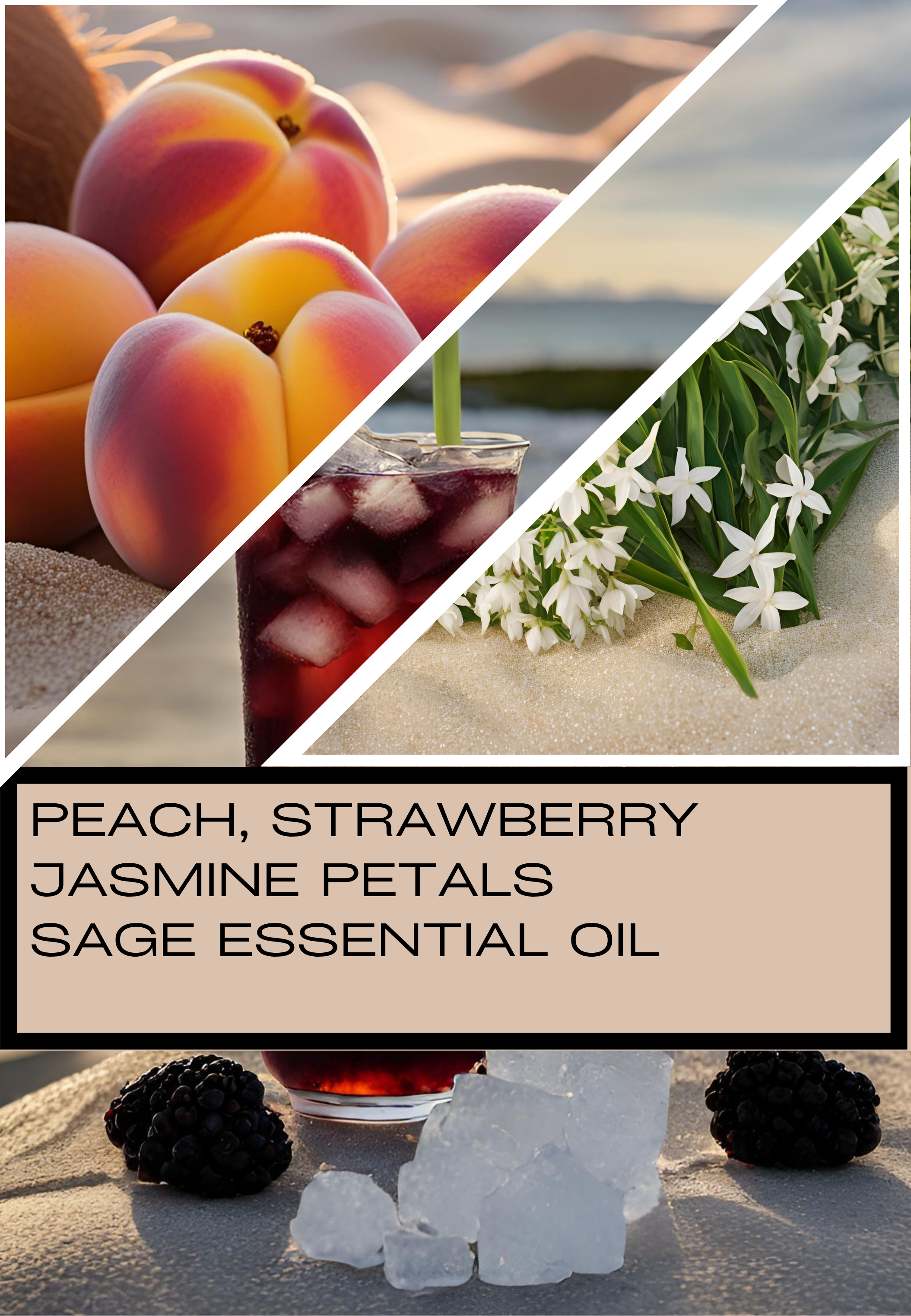 Iced Berry Tea 3 Wick Candle - Fresh, Fruity Scent For Summer- Handmade Candle