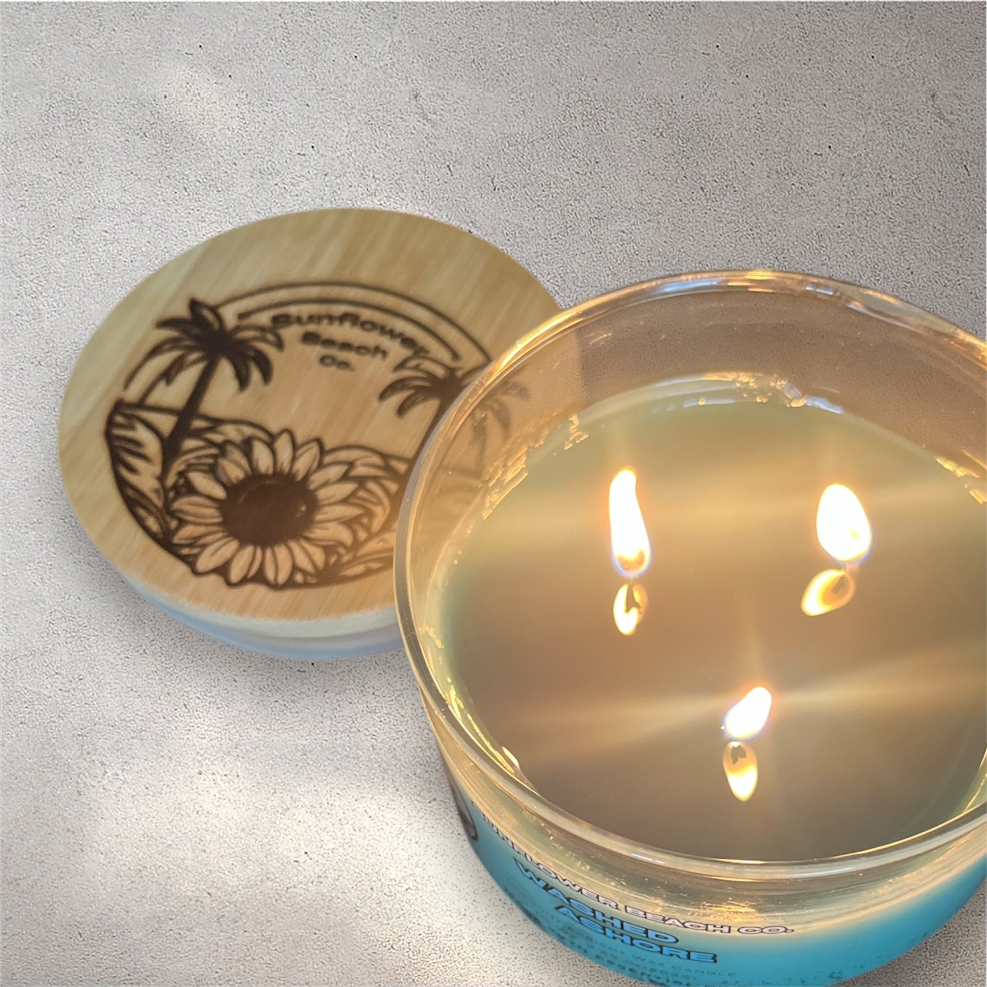Washed Ashore 3 Wick Candle - Fresh, Ocean Scented Candle, Beach Candle Decor
