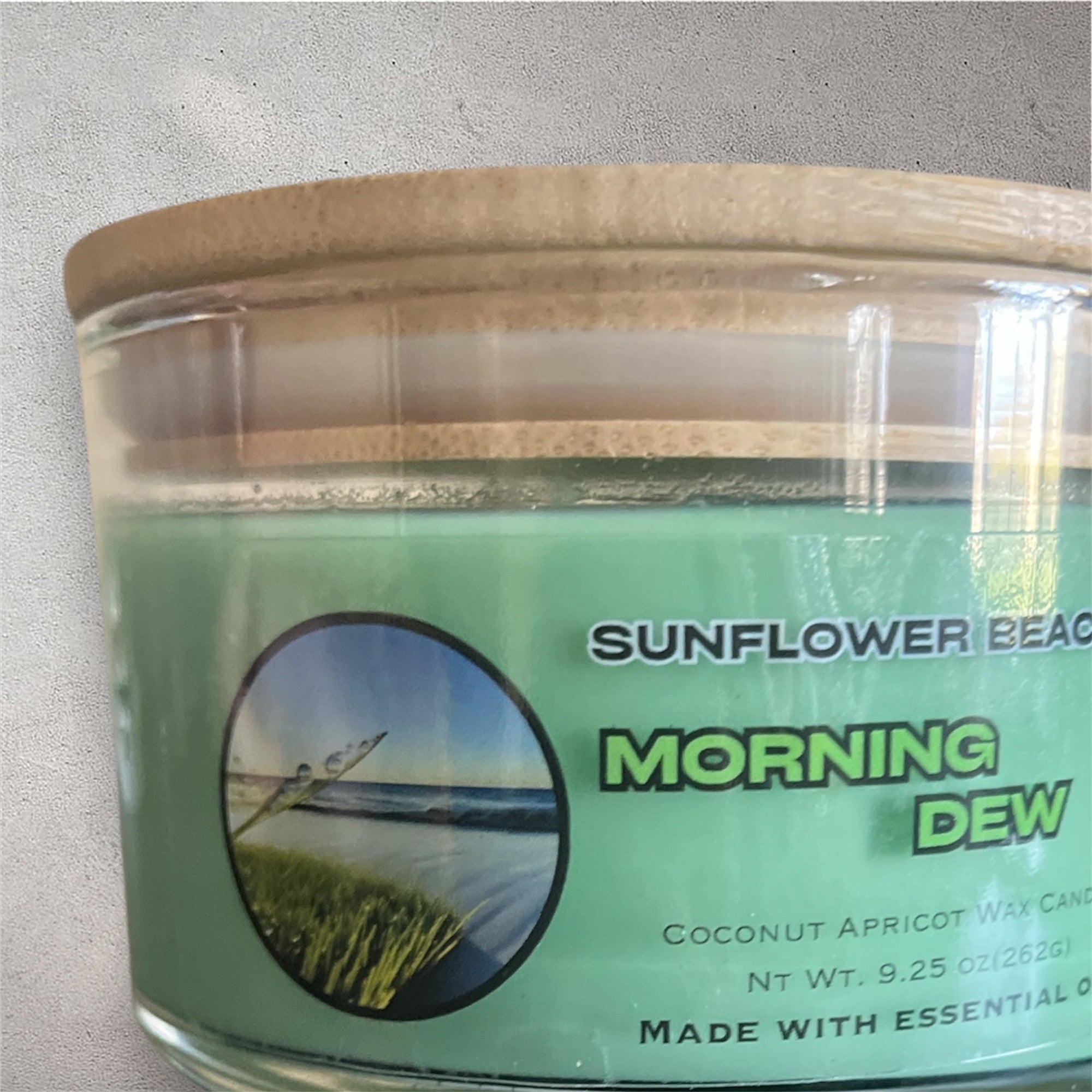 Morning Dew 3 Wick Candle - Fresh, Grassy Scent - Handmade Candle
