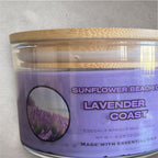 Lavender Coast 3 Wick Candle Made with Real Essential Oils