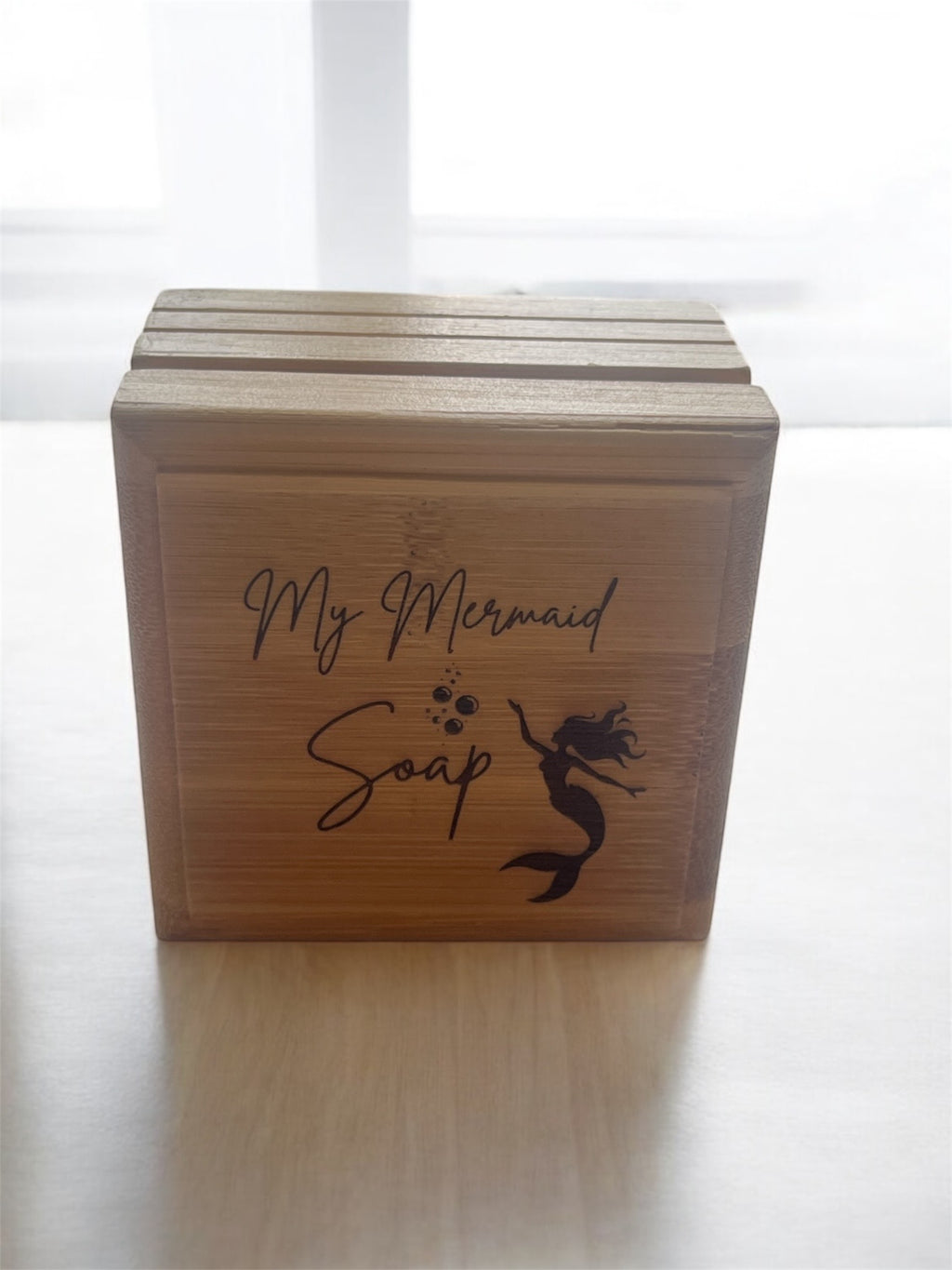 Mermaid Soap Saver Box l Handmade Bamboo Soap Dish l Bathroom Accessories