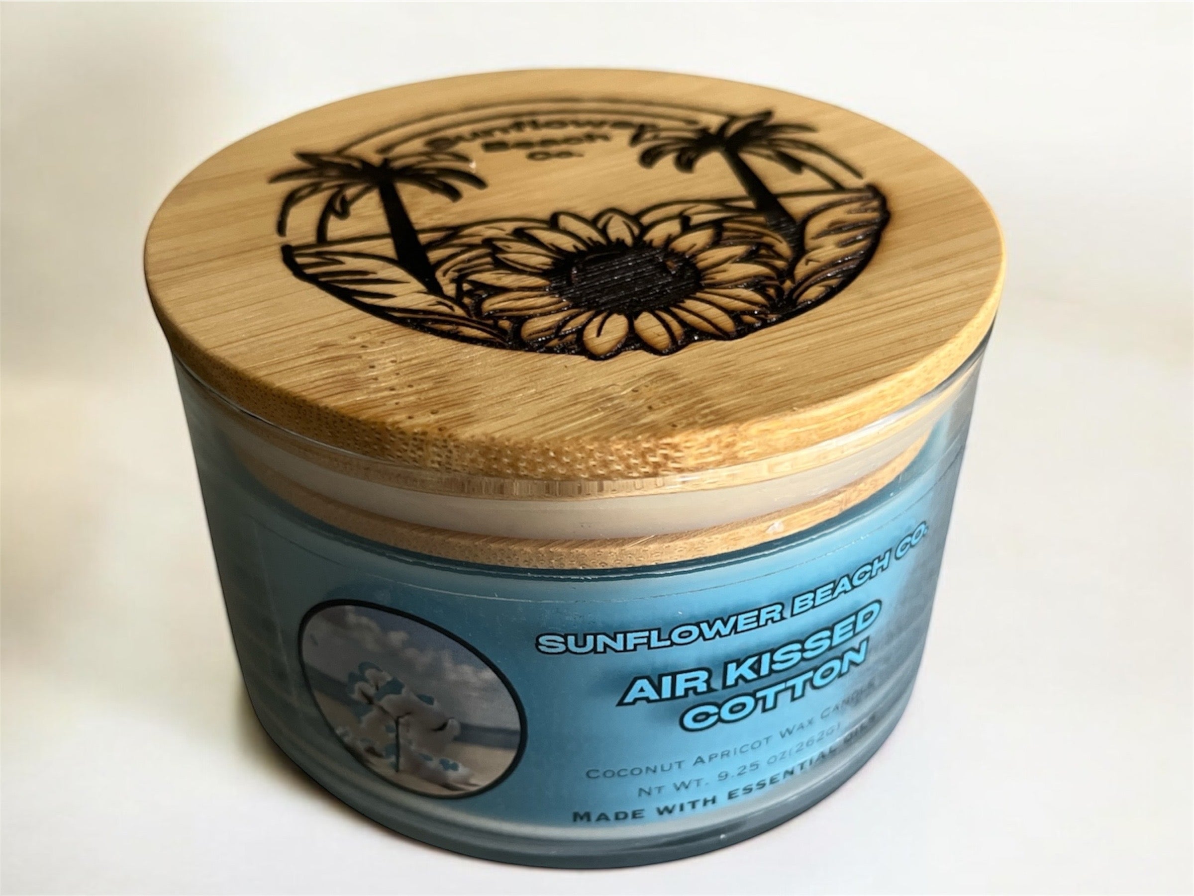 Air Kissed Cotton 3 Wick Candle - Handmade Beach Candle