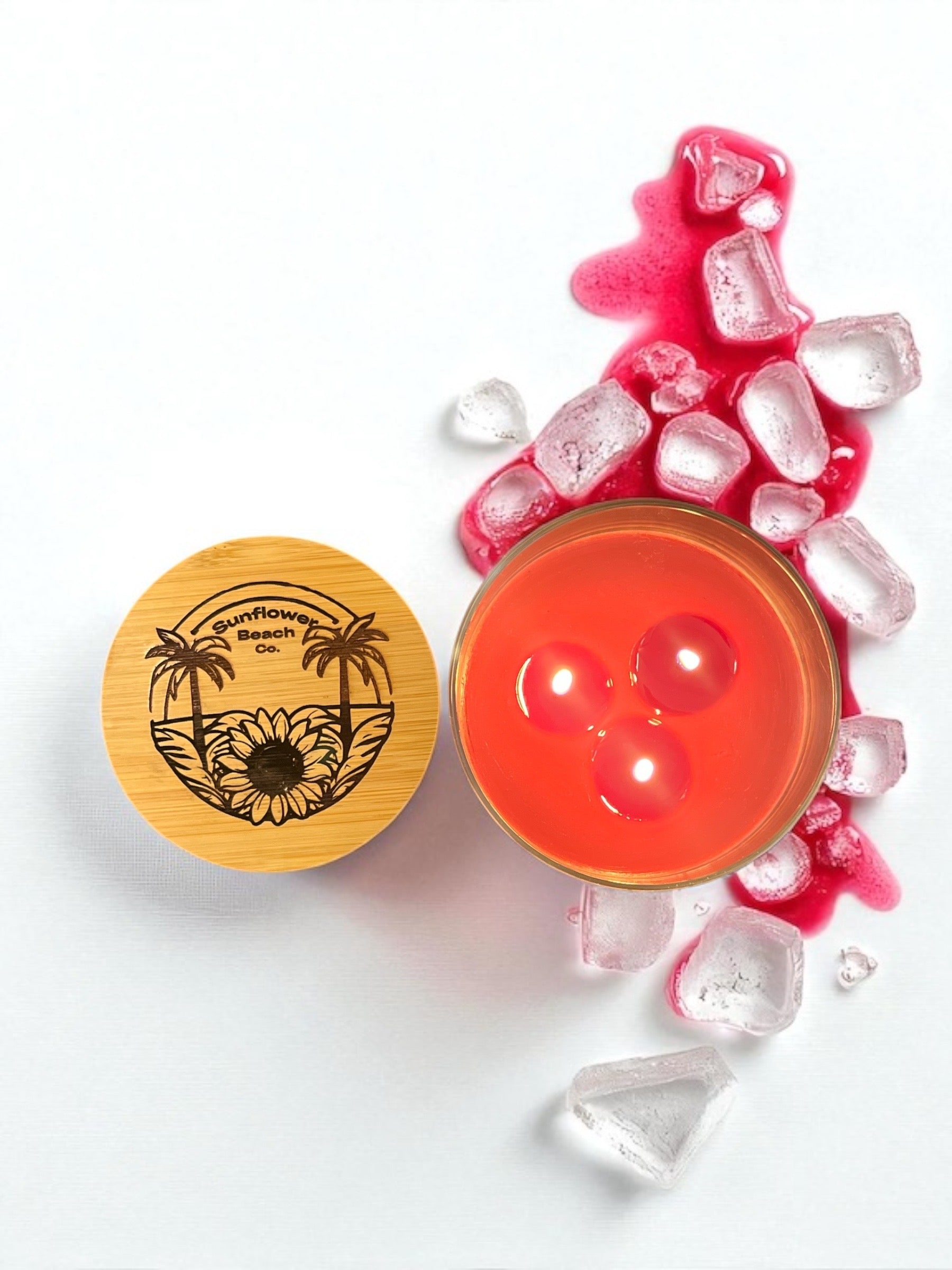 Iced Berry Tea 3 Wick Candle - Fresh, Fruity Scent For Summer- Handmade Candle