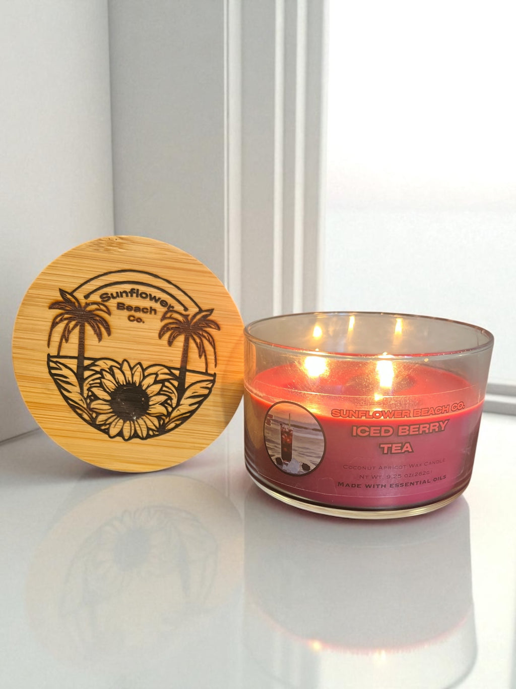 Iced Berry Tea 3 Wick Candle - Fresh, Fruity Scent For Summer- Handmade Candle