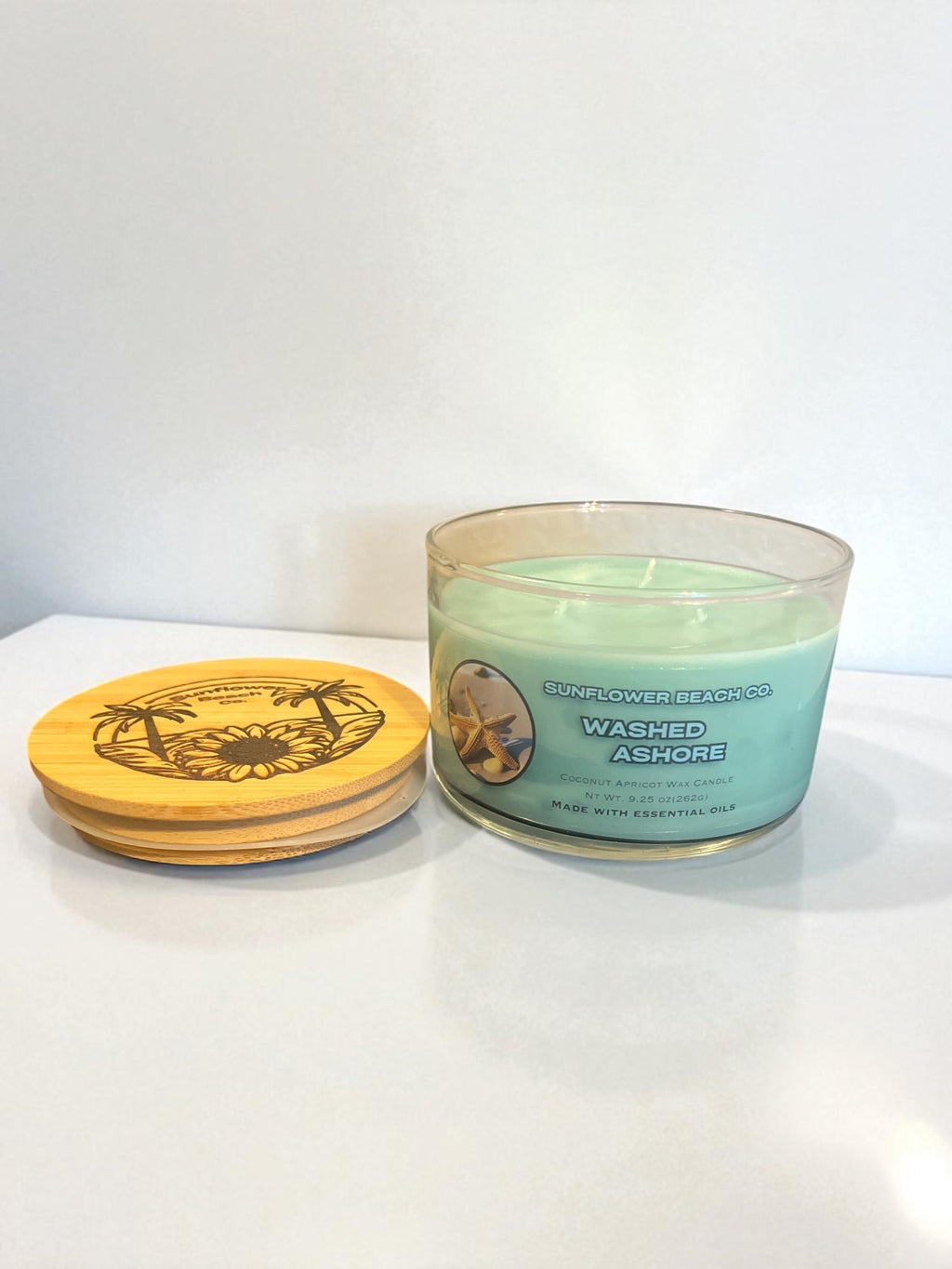 Washed Ashore 3 Wick Candle - Fresh, Ocean Scented Candle, Beach Candle Decor