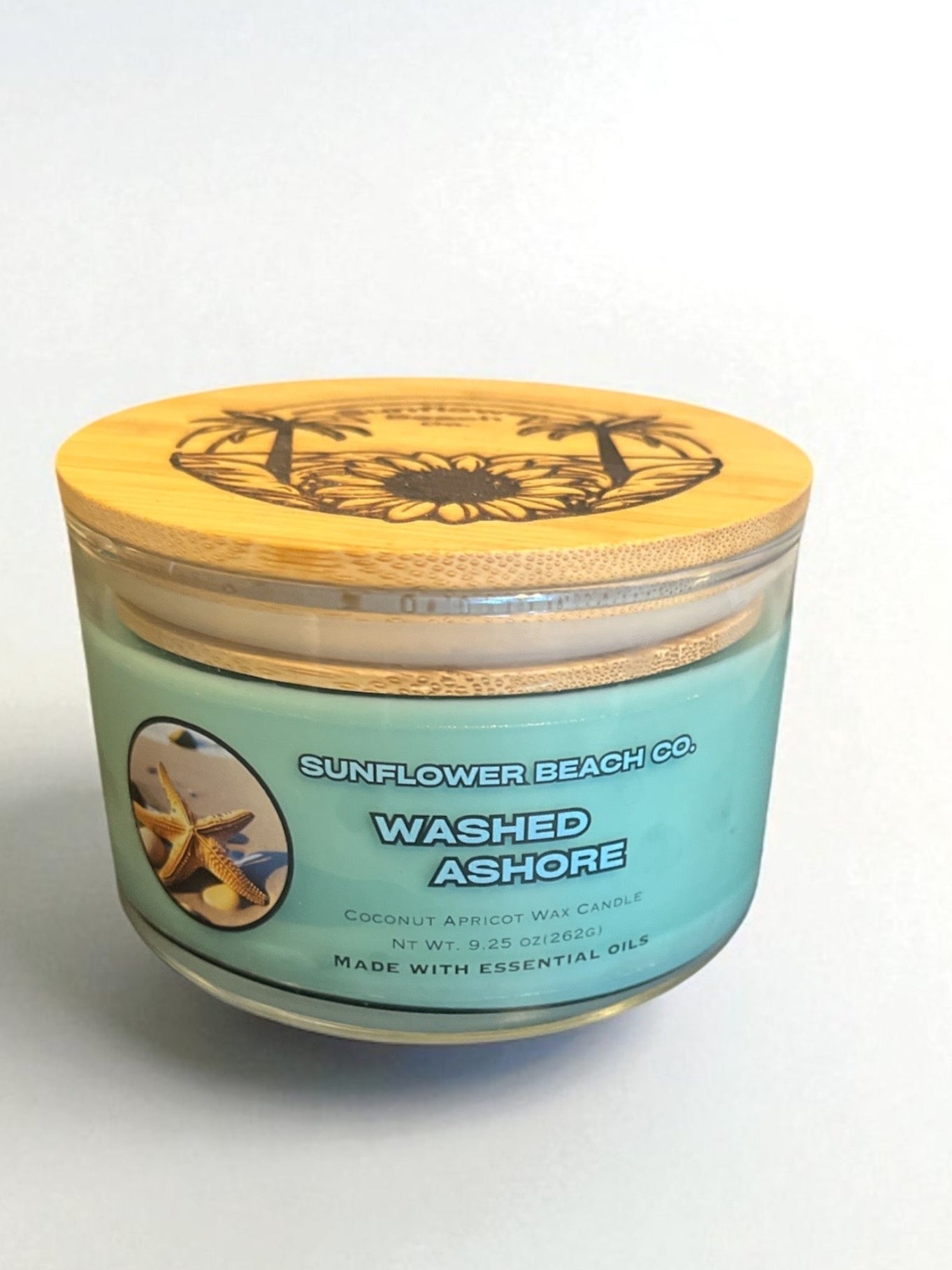 Washed Ashore 3 Wick Candle - Fresh, Ocean Scented Candle, Beach Candle Decor