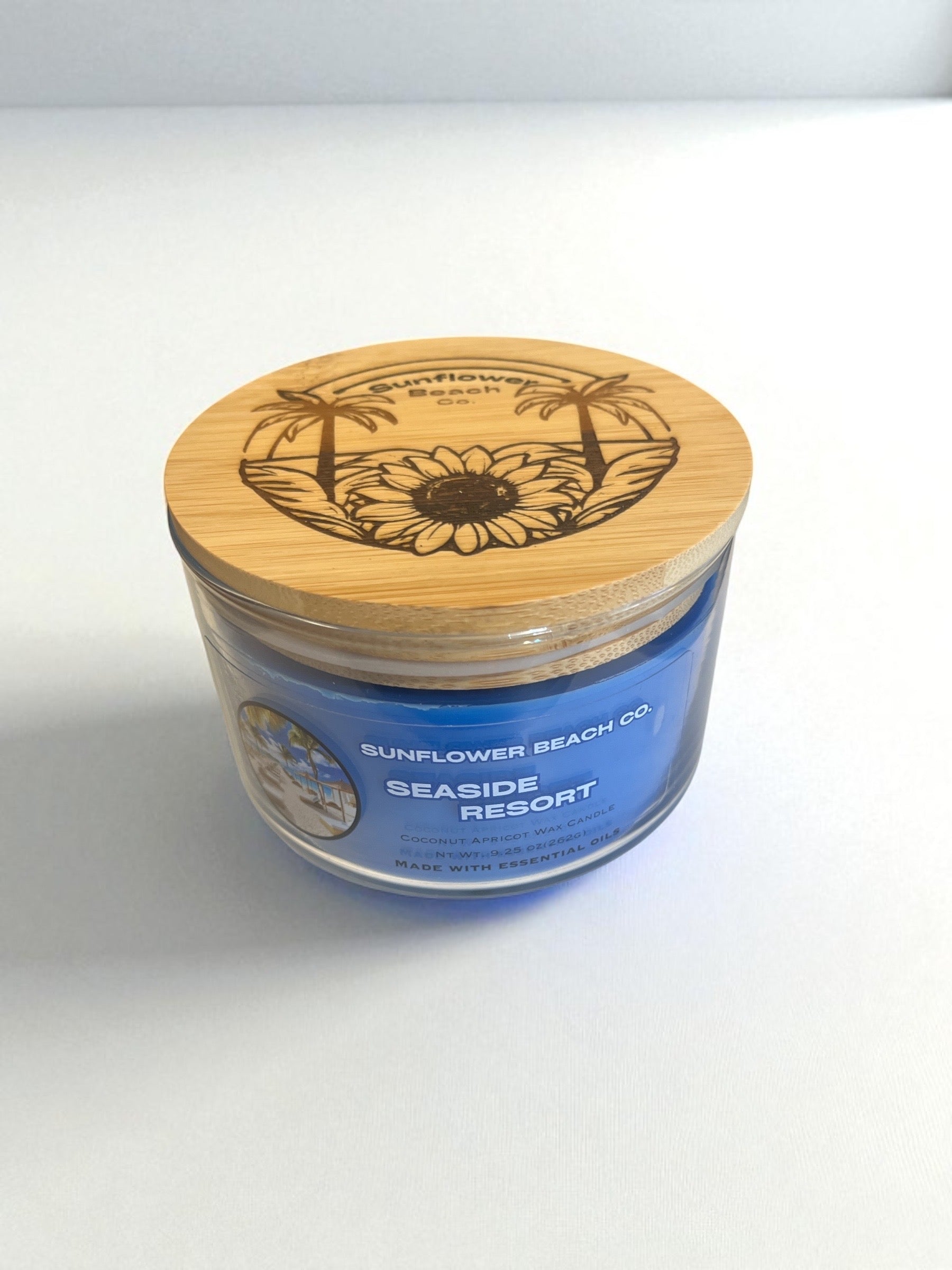 Seaside Resort 3 Wick Candle - Fresh, Ocean Scented Candle, Beach Candle Decor