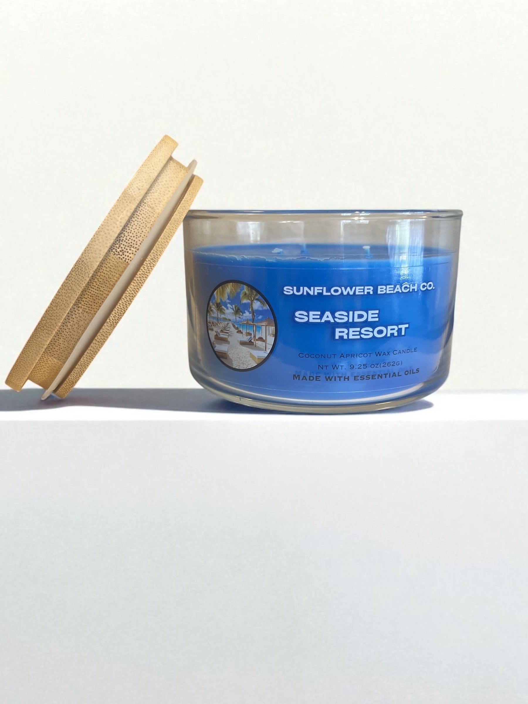Seaside Resort 3 Wick Candle - Fresh, Ocean Scented Candle, Beach Candle Decor