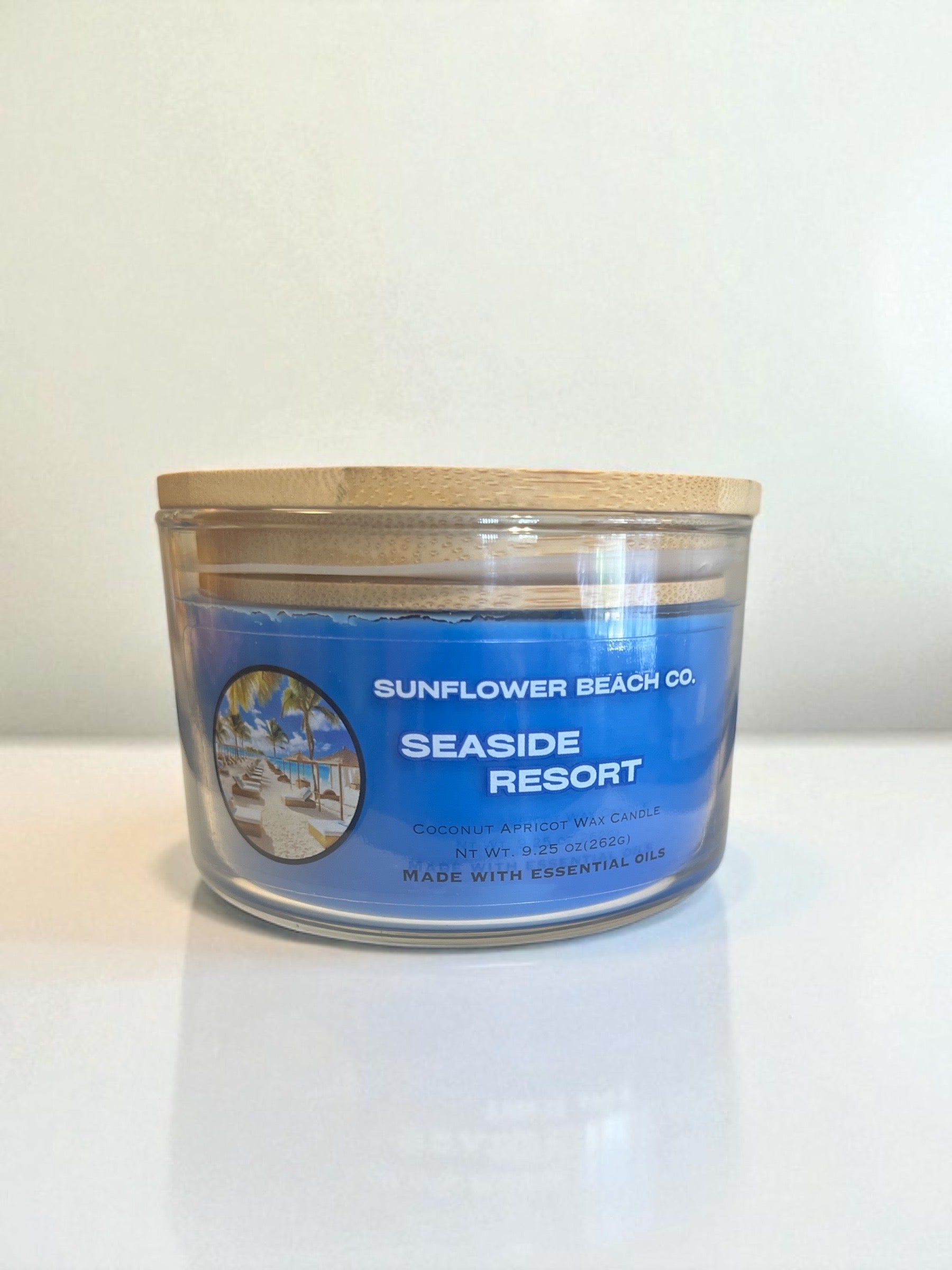 Seaside Resort 3 Wick Candle - Fresh, Ocean Scented Candle, Beach Candle Decor