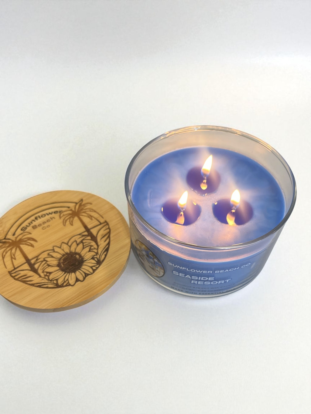 Seaside Resort 3 Wick Candle - Fresh, Ocean Scented Candle, Beach Candle Decor