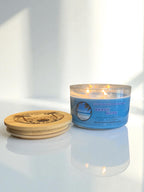 Beach Bliss 3 Wick Candle - Fresh, Tropical Scented Candle, Beach Candle Decor