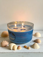 Beach Bliss 3 Wick Candle - Fresh, Tropical Scented Candle, Beach Candle Decor