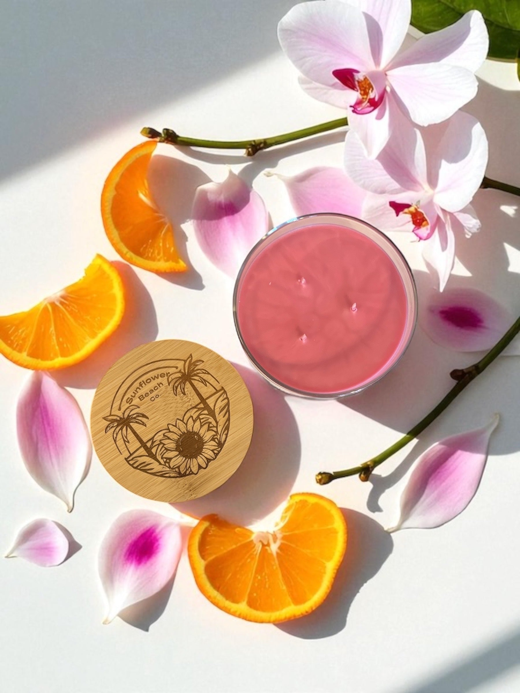 Radiant Orchid 3 Wick Candle - Beach Florals, Luxury Candle