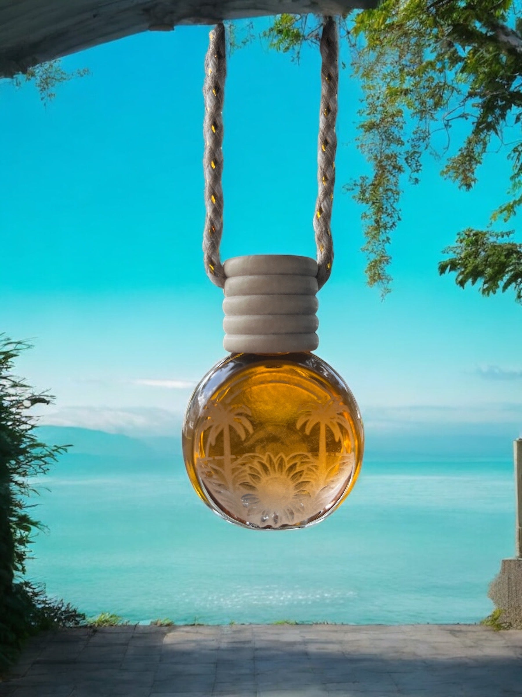Car Air Freshener - Tropical Gardenia - Beach Whiffs™ Hanging Car Diffuser