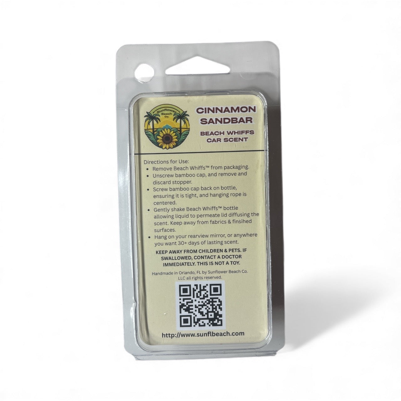 Car Air Freshener - Cinnamon Sandbar - Beach Whiffs™ - Holiday Car Scent