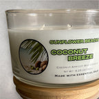 Coconut Breeze - 3 Wick Candle - Large Beach Candle, Coconut Candle, Beach Decor