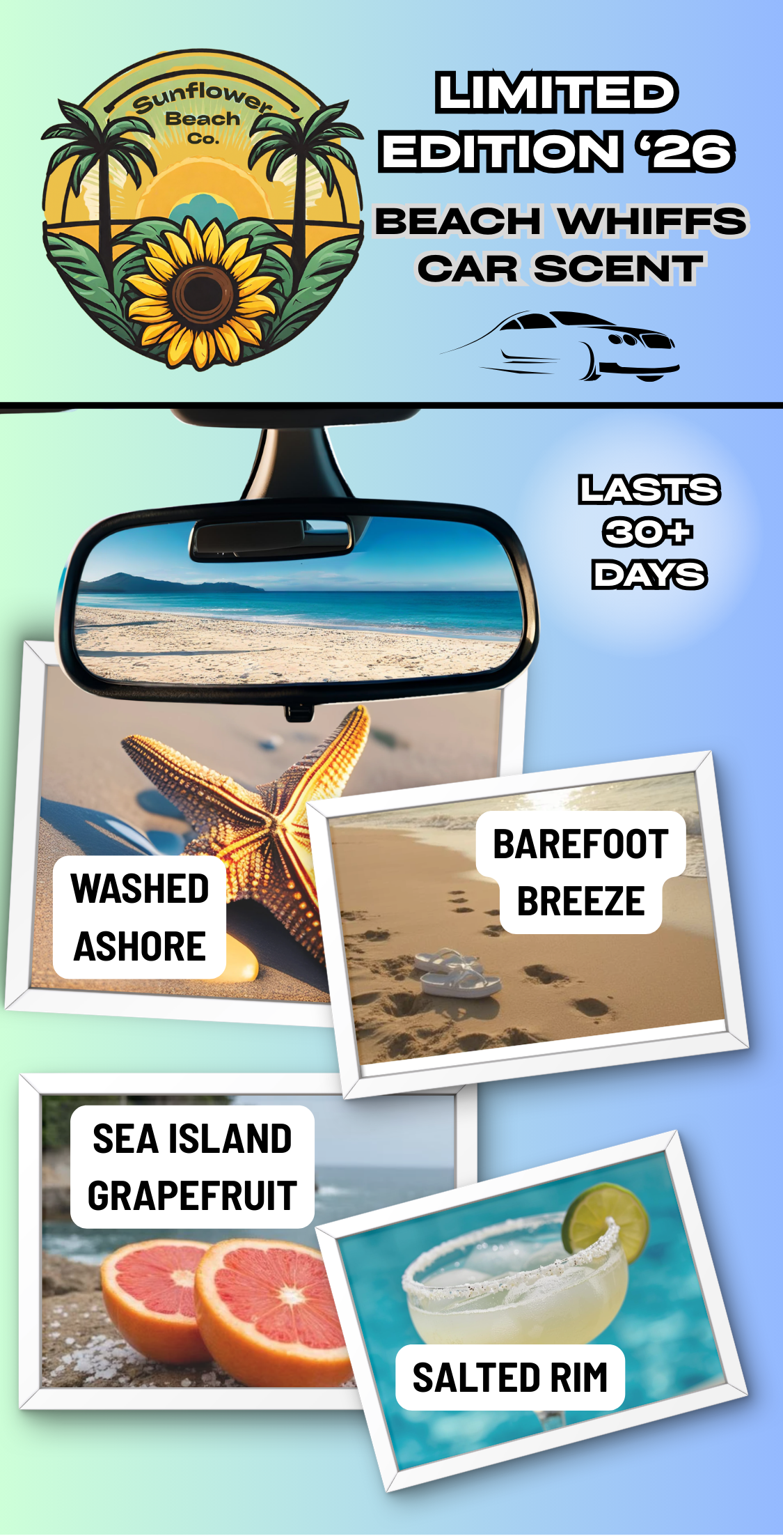 Sea Island Grapefruit - Beach Whiffs™ - Car Air Freshener