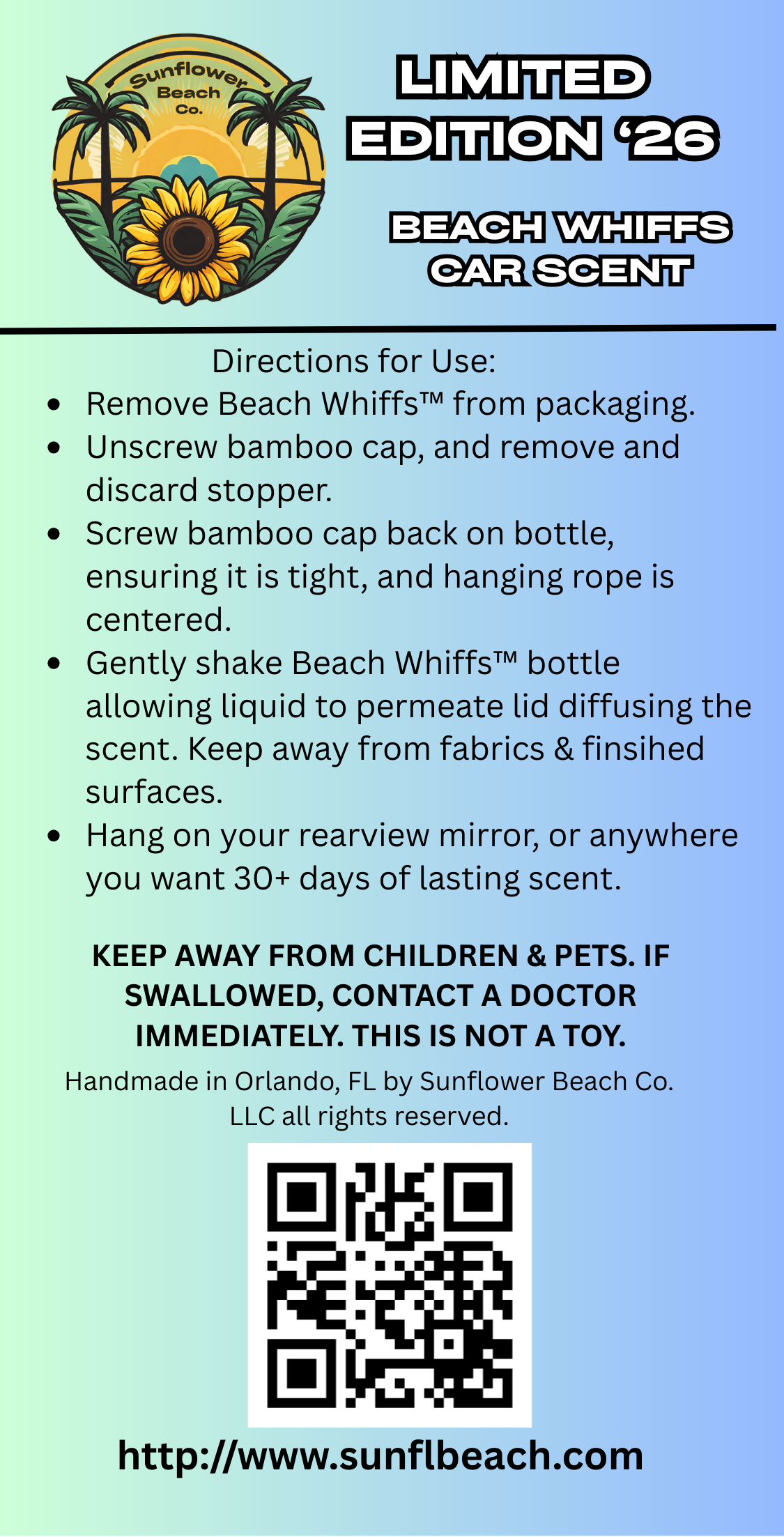 Barefoot Breeze - Beach Whiffs™ - Car Air Freshener
